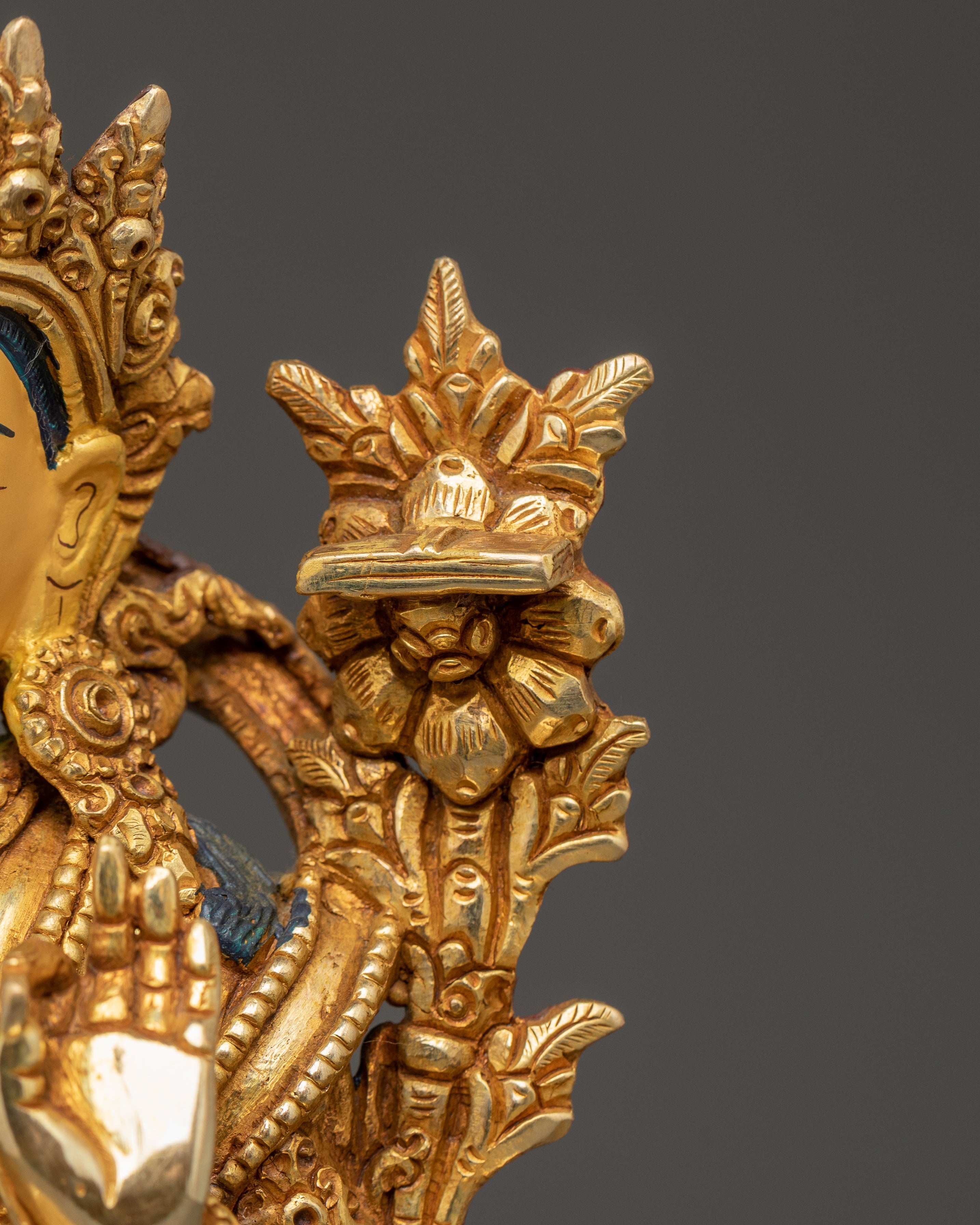 Handmade Radiant Statue of Bodhisattva Manjushri | Wielder of Flaming Sword