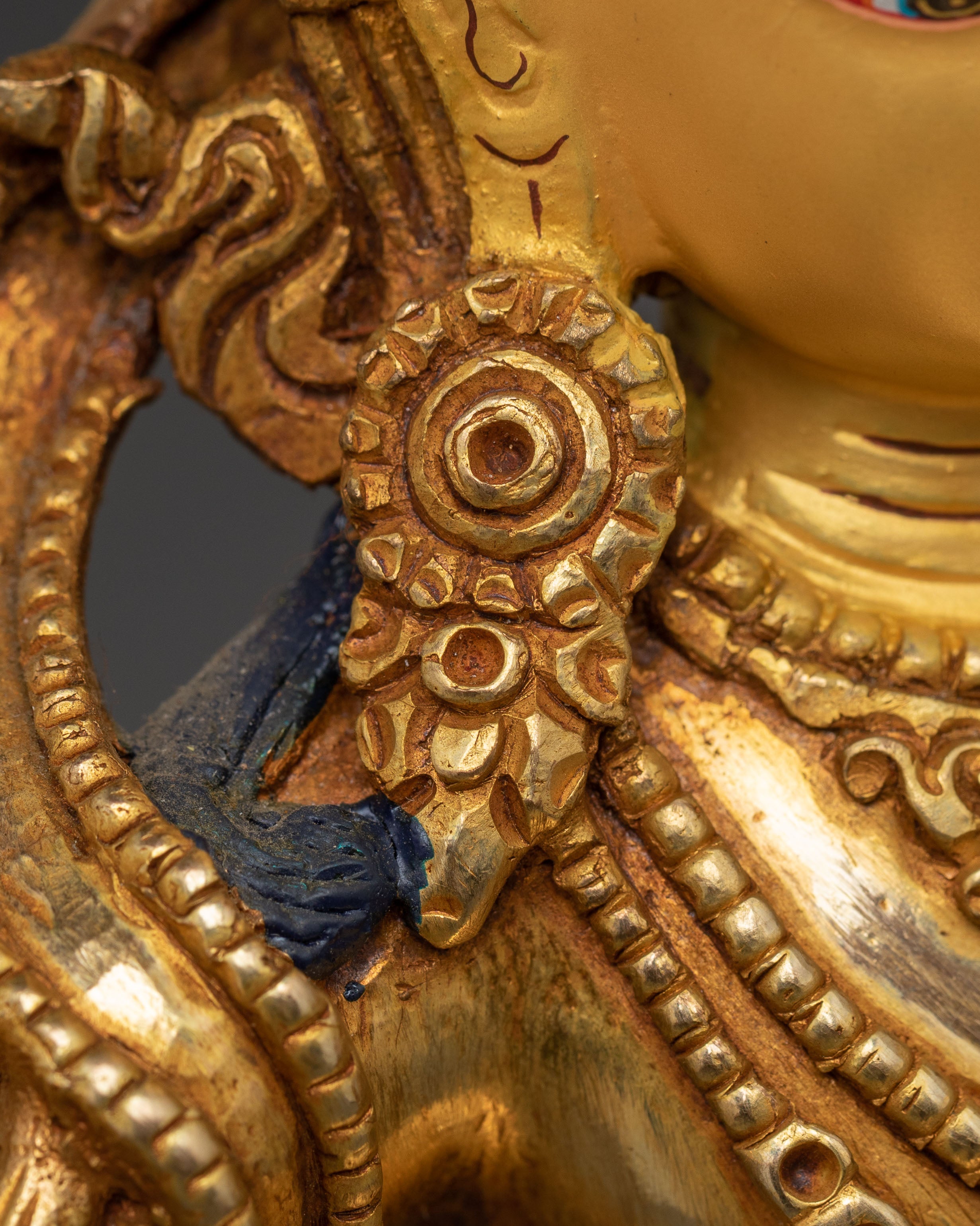 Handmade Radiant Statue of Bodhisattva Manjushri | Wielder of Flaming Sword