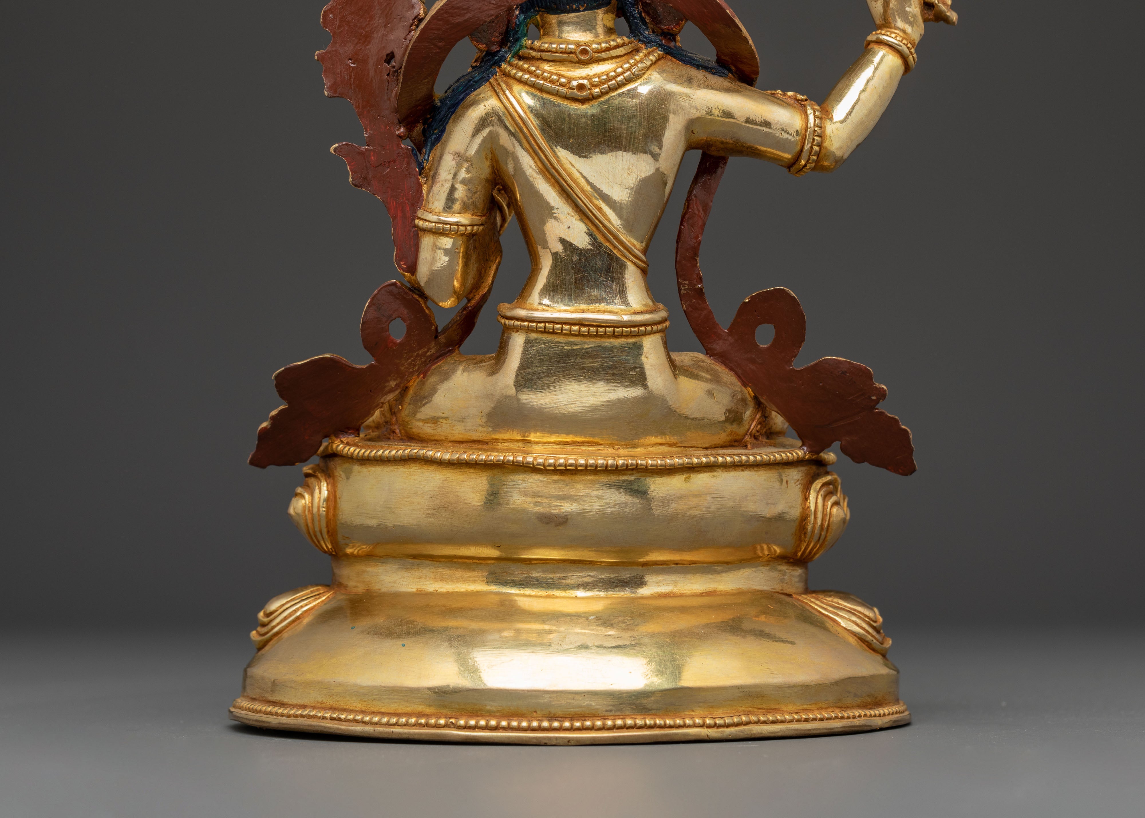 Handmade Radiant Statue of Bodhisattva Manjushri | Wielder of Flaming Sword