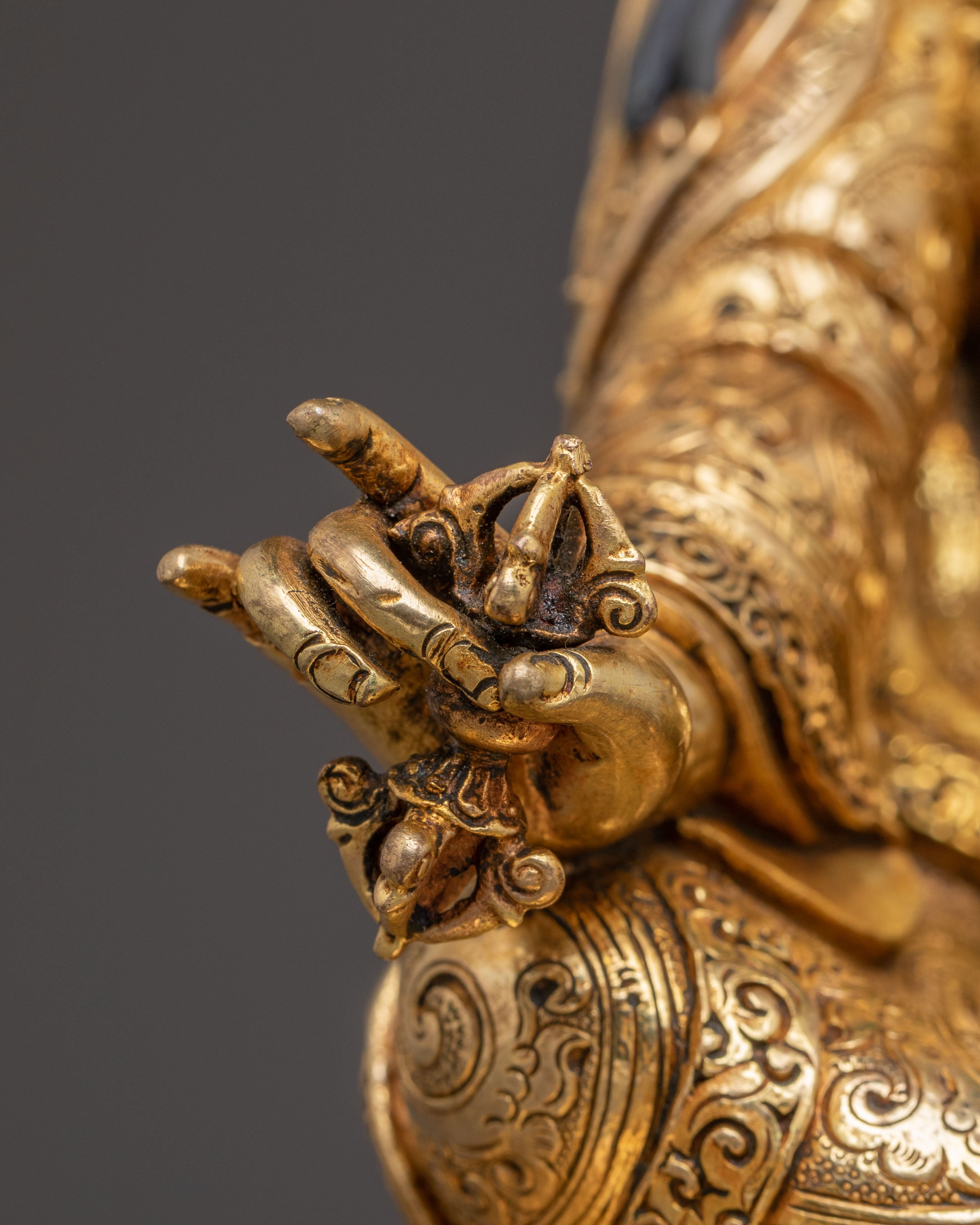 Radiant Golden Statue of Guru Padmasambhava | Tantric Master