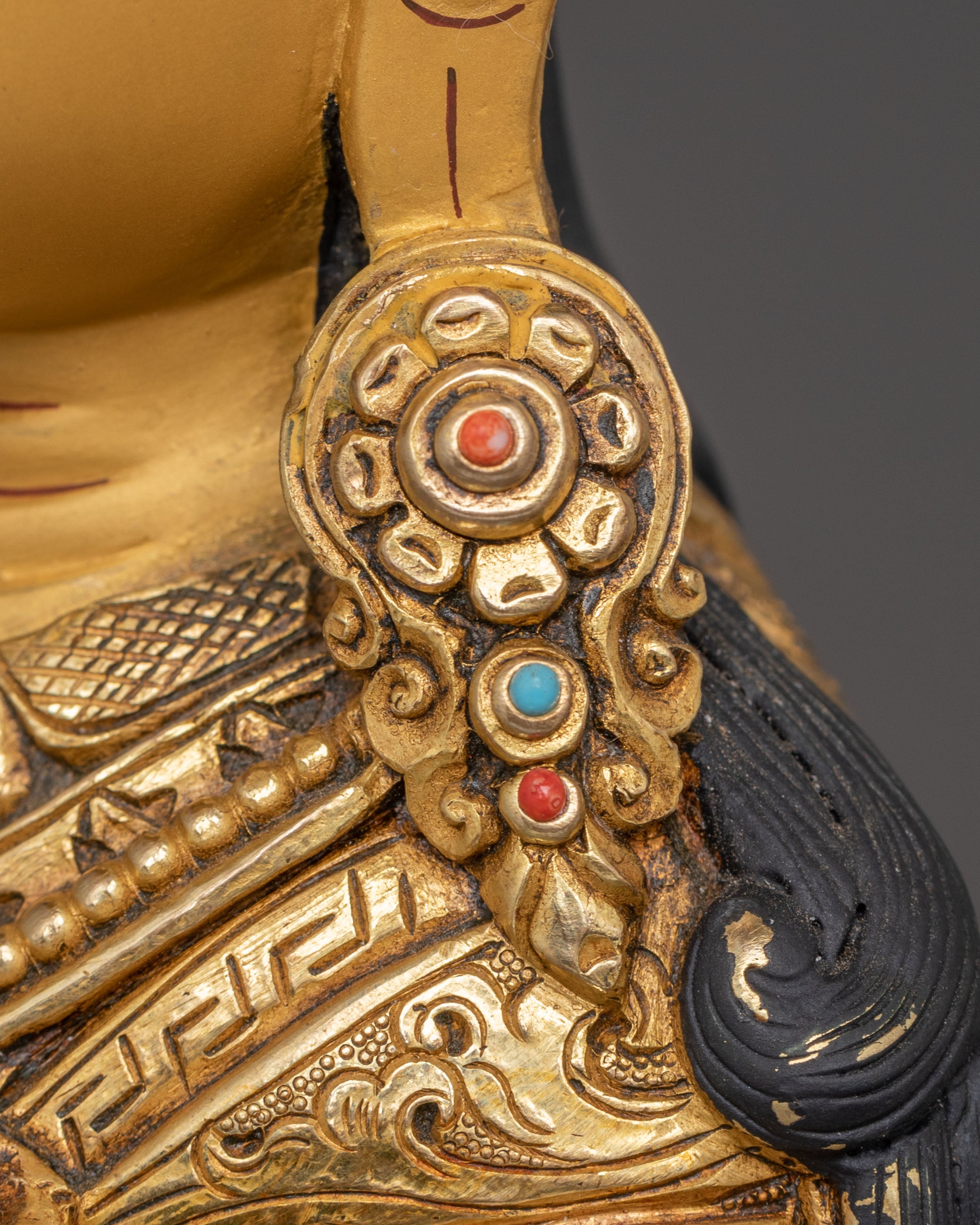 Radiant Golden Statue of Guru Padmasambhava | Tantric Master