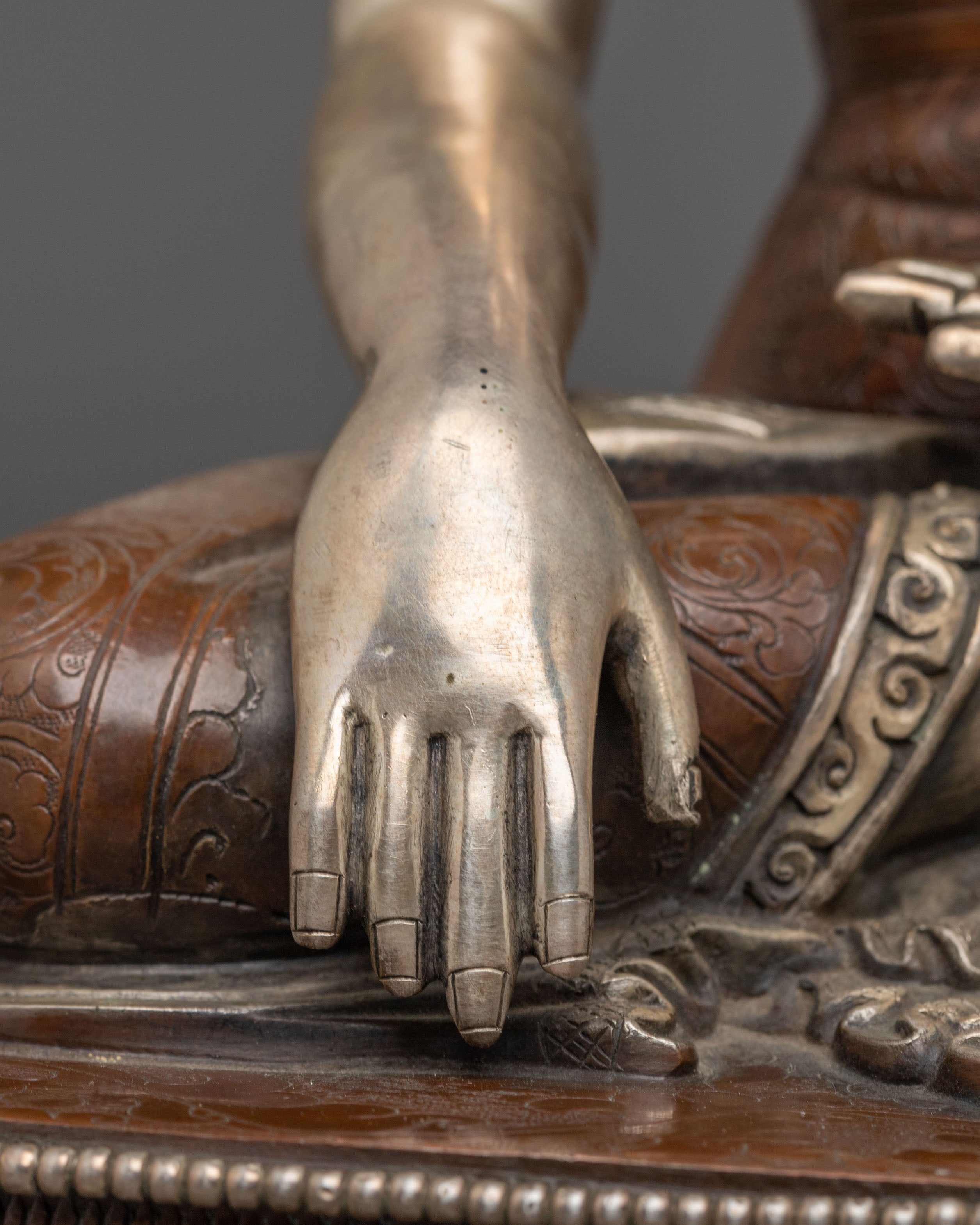 Silver-Electroplated Statue of Shakyamuni Buddha | Historical Buddha