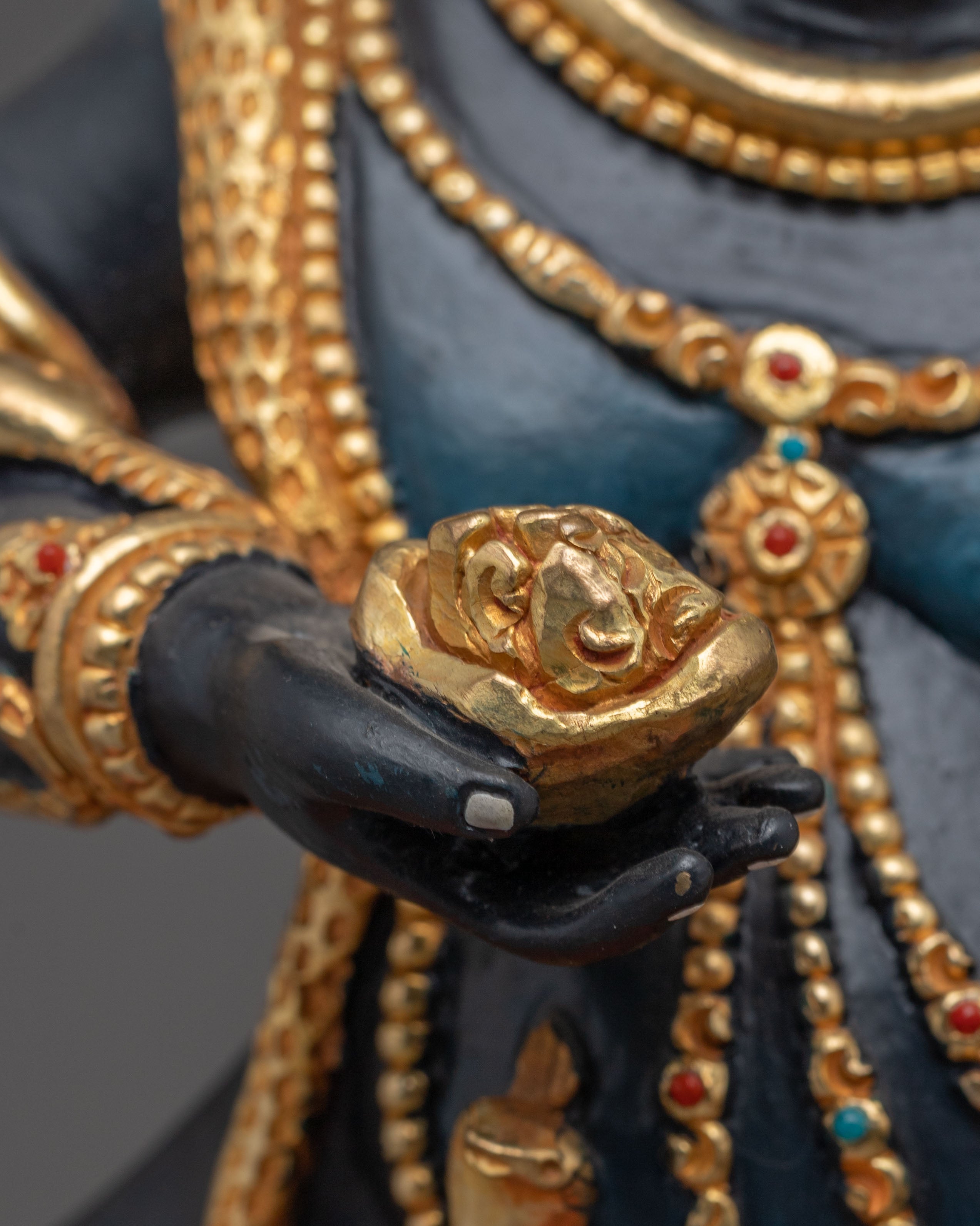 Statue of Wealth Icon Black Dzambhala | Guardian of Abundance