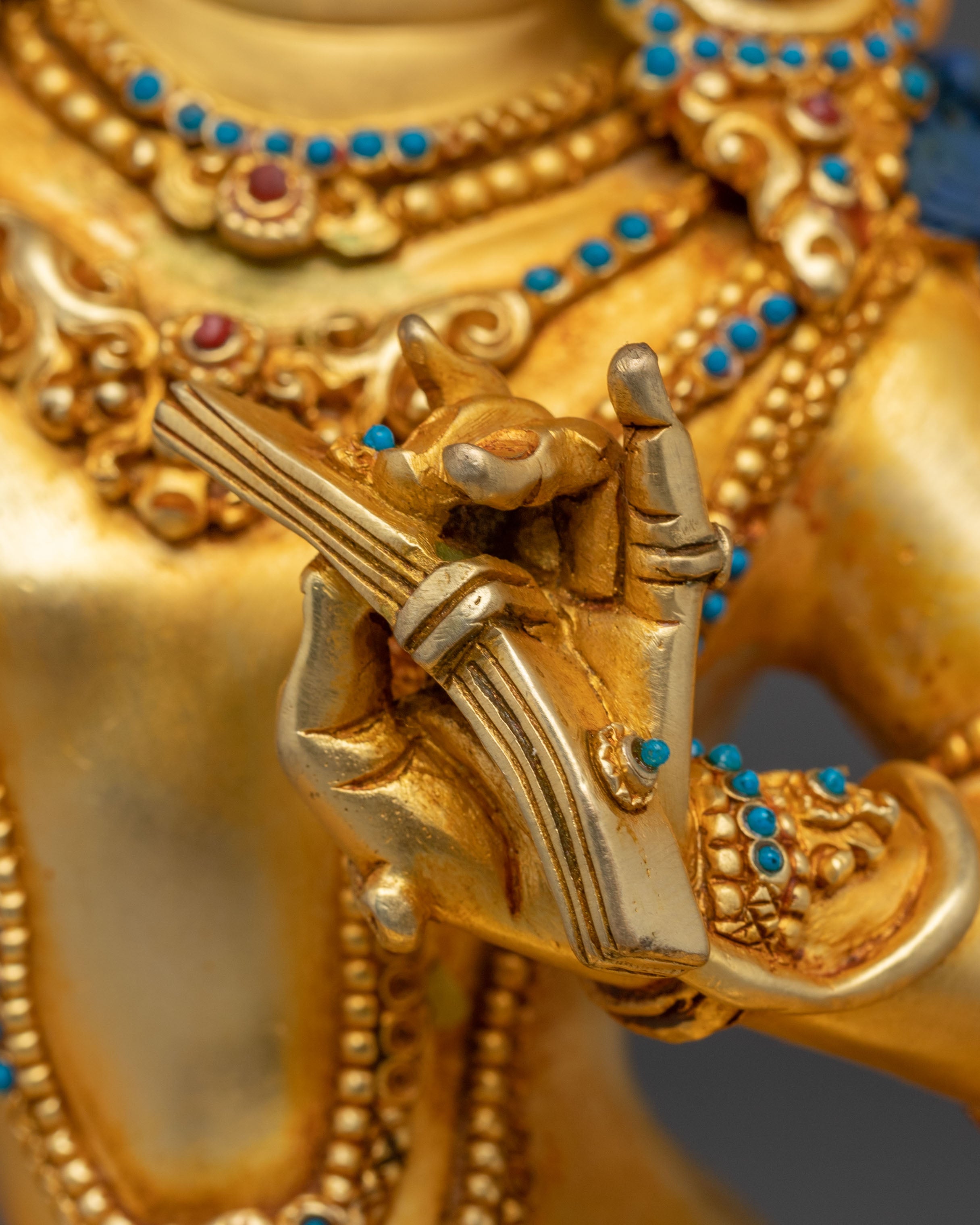 Handmade Figurine of Manjushri, The Wisdom Bodhisattva | Meditation & Altar Decor