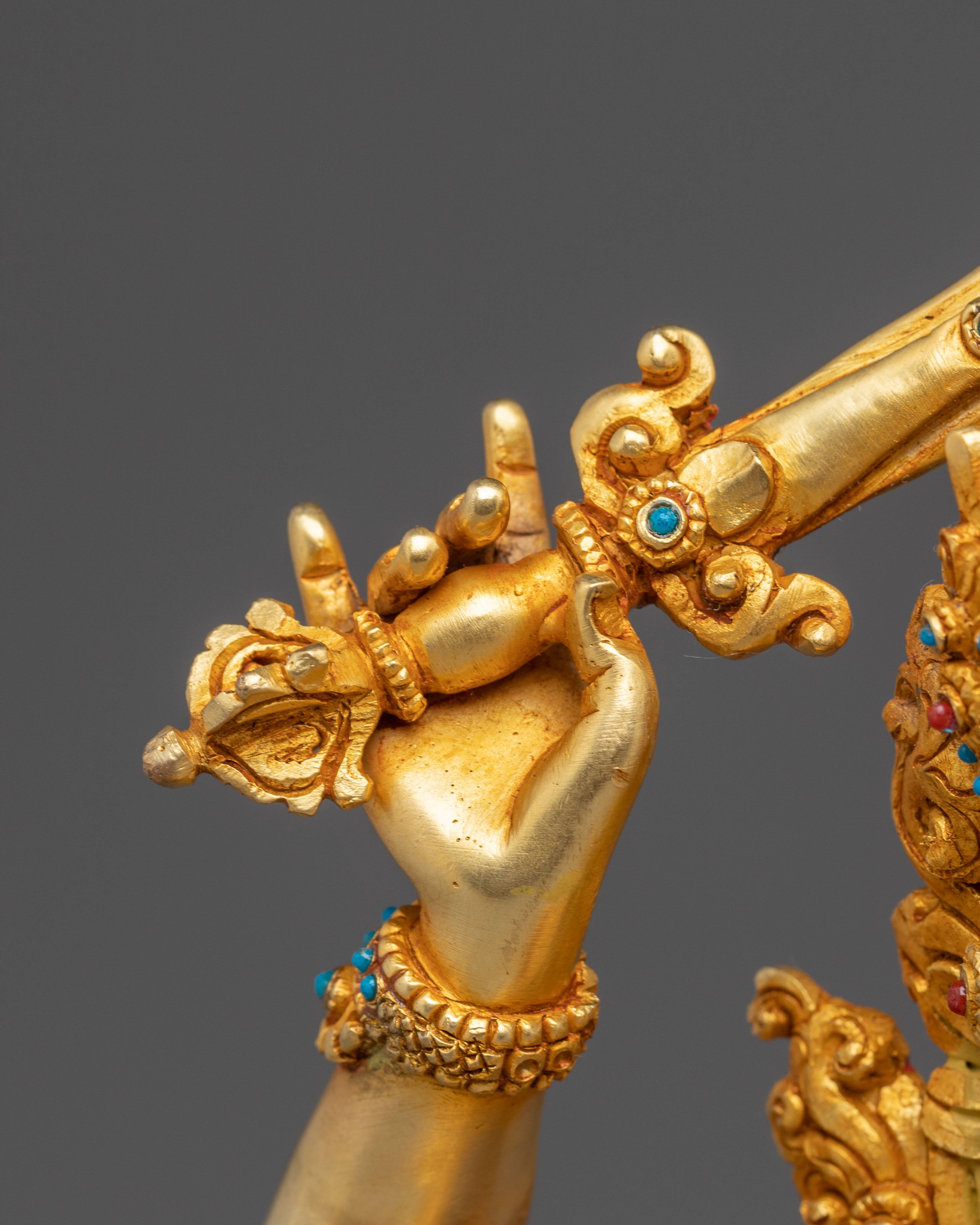 Handmade Figurine of Manjushri, The Wisdom Bodhisattva | Meditation & Altar Decor