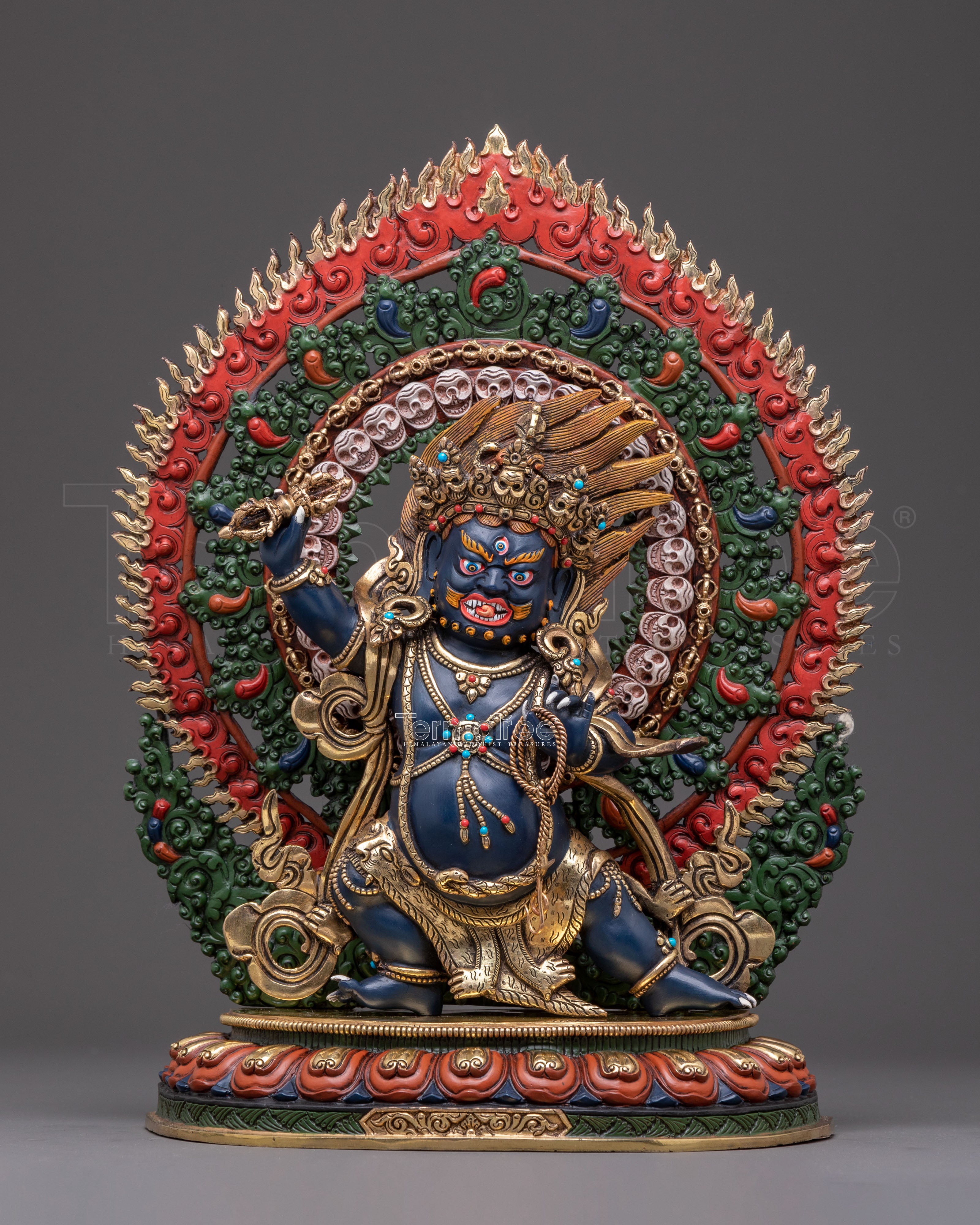Wrathful Tantric Protector Vajrapani Statue | Himalayan Buddhist Sculpture