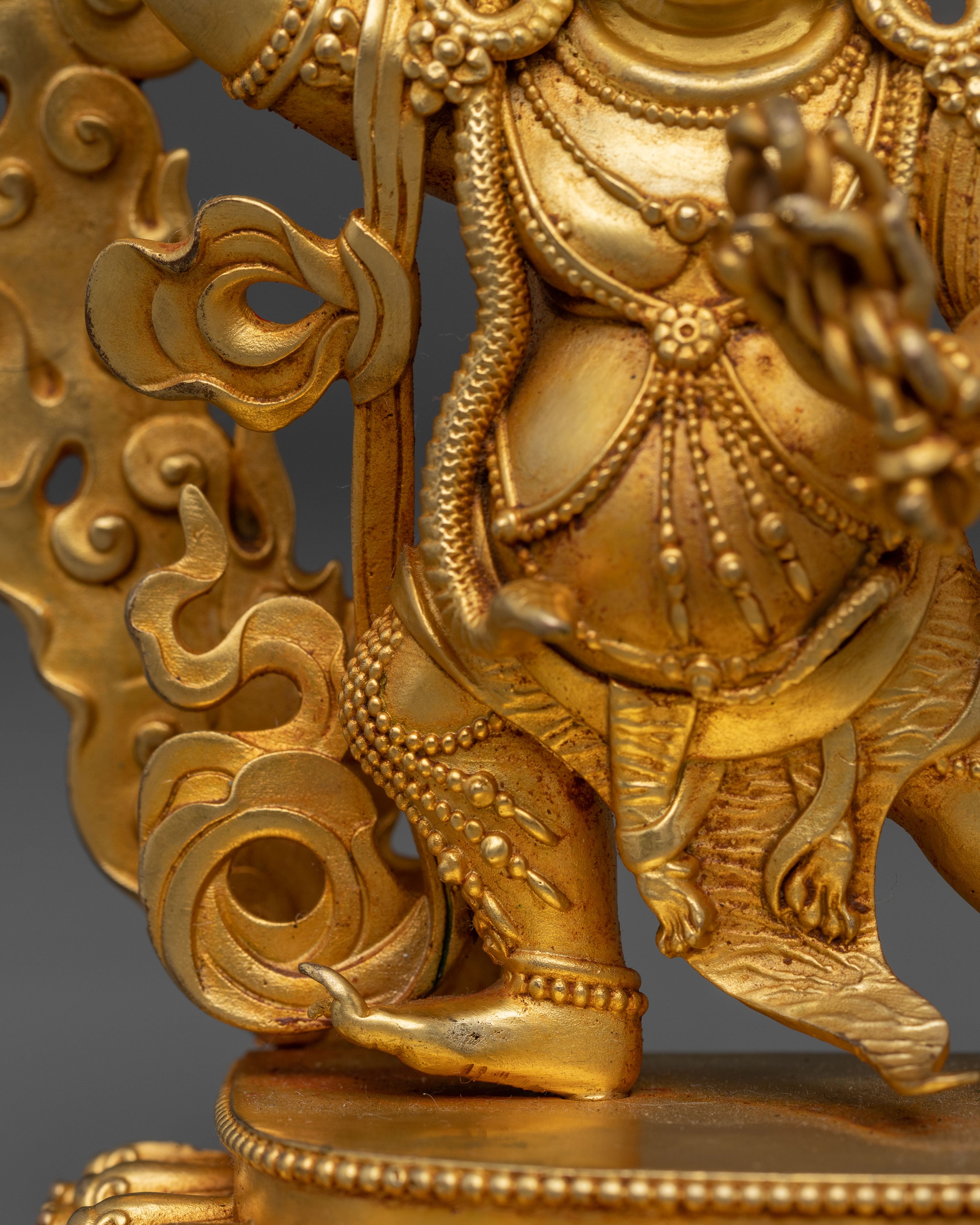 Tibetan Vajrapani Copper Figurine, Protector Deity | Symbol of Power