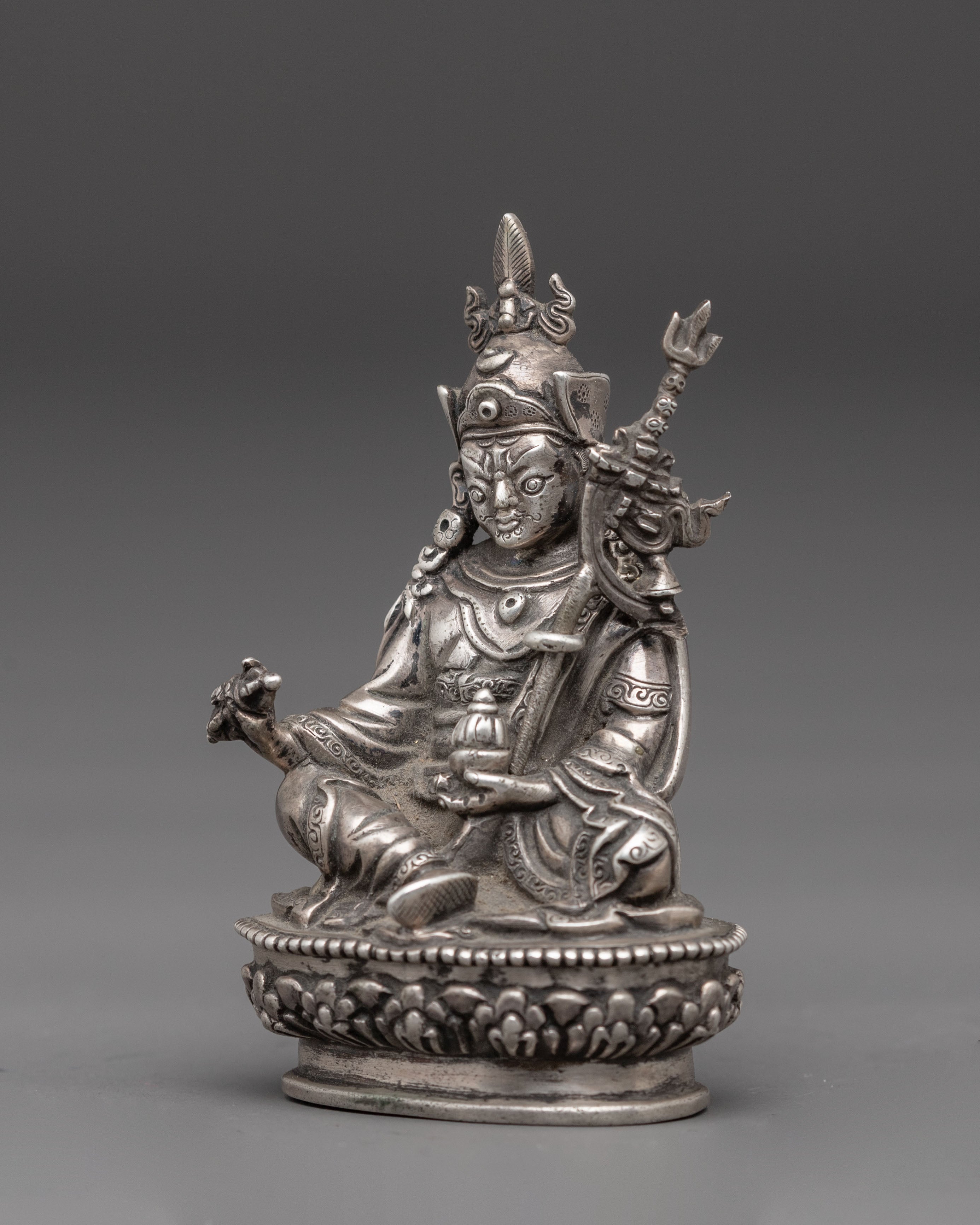 Silver Statue of Padmasambhava | Tantric Master