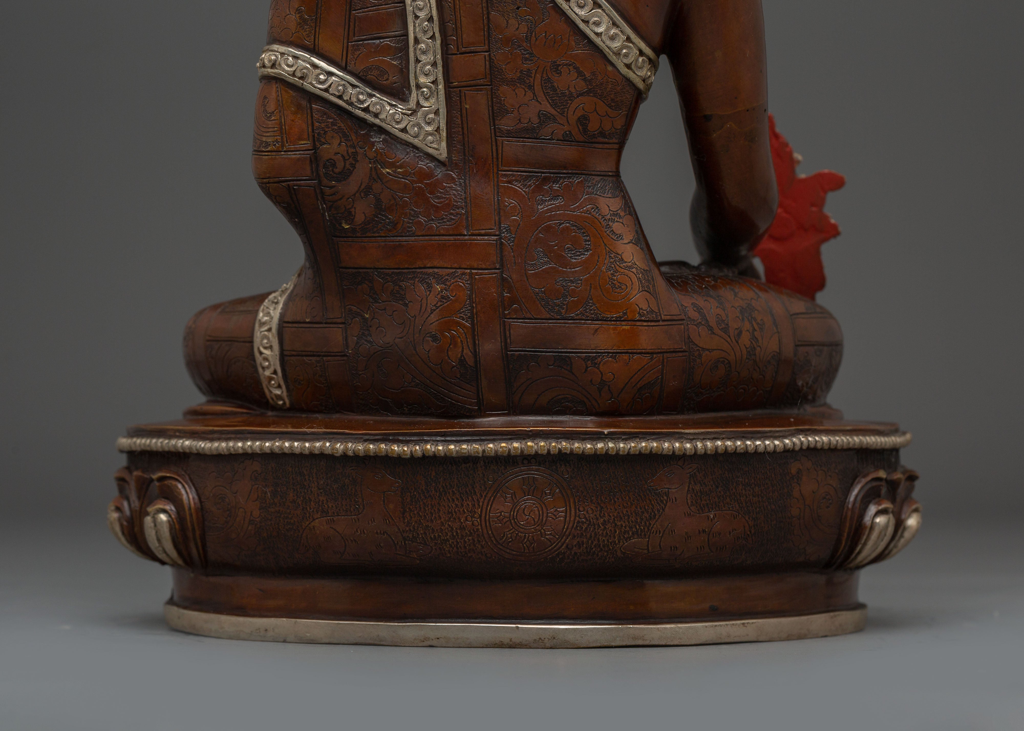 Serene Statue of Supreme Healing Buddha Bhaisajyaguru | Tibetan Medicine Buddha