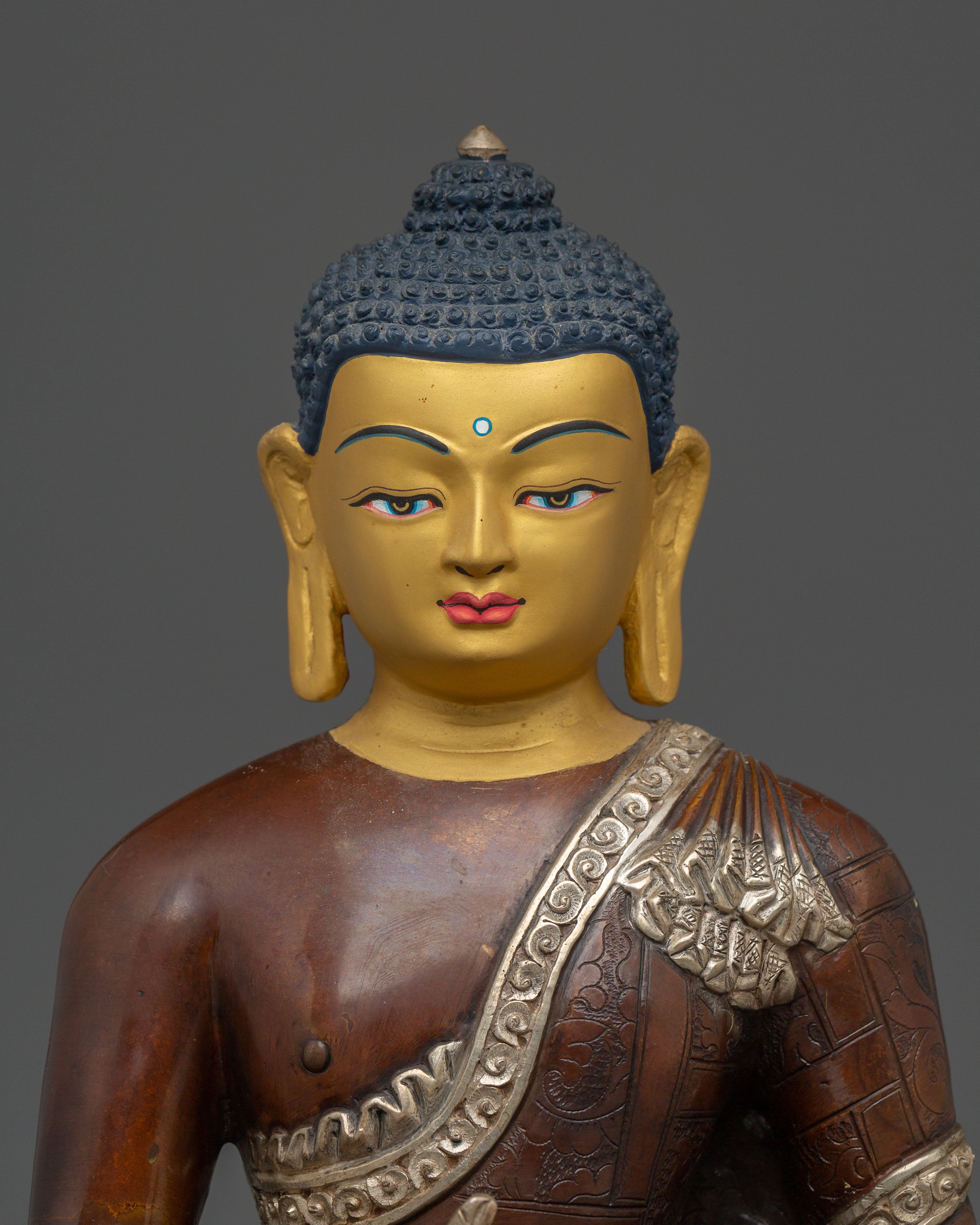 Serene Statue of Supreme Healing Buddha Bhaisajyaguru | Tibetan Medicine Buddha