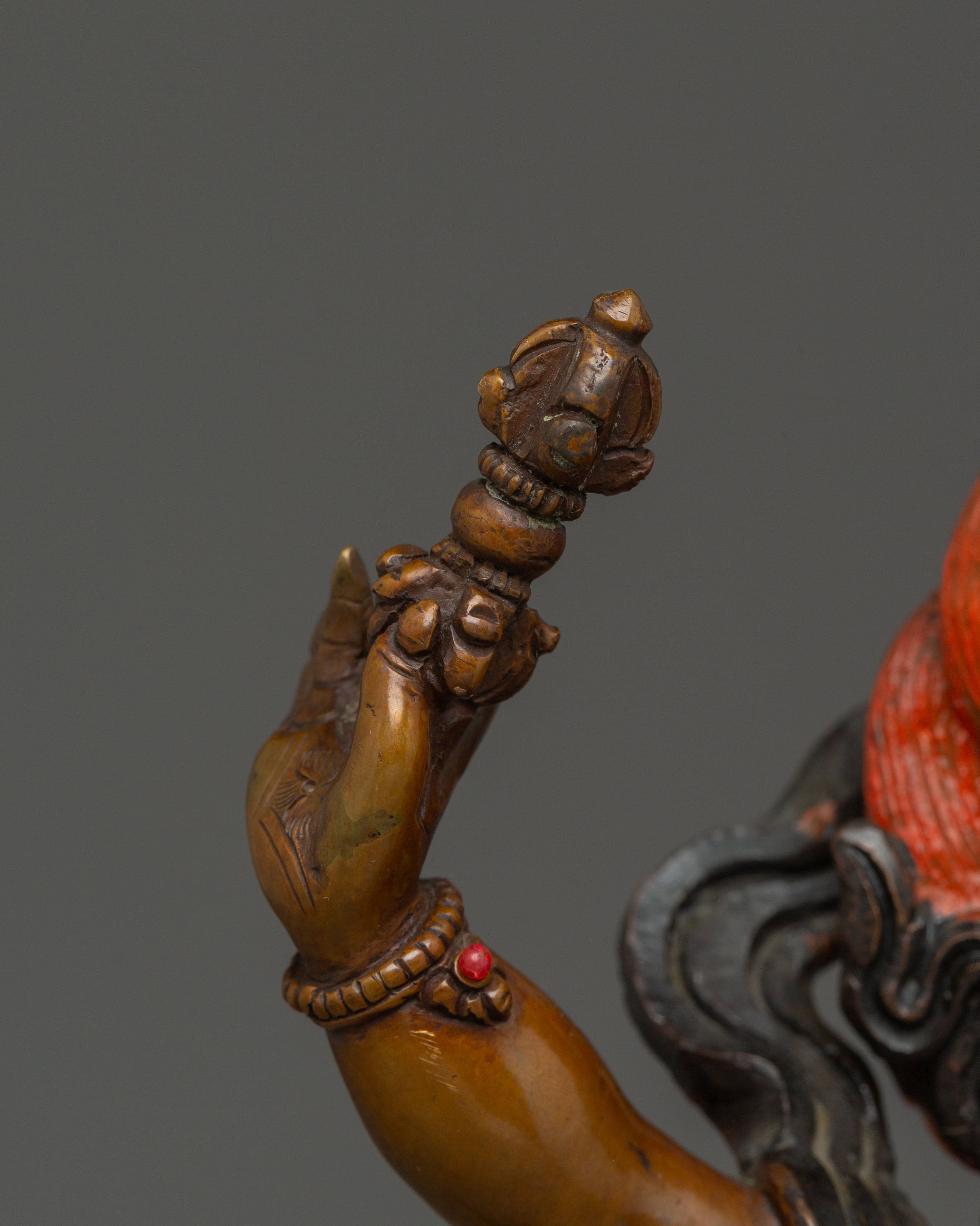 Vajrapani Copper Figurine: Protector Deity Statue | Meditation Altar Decor