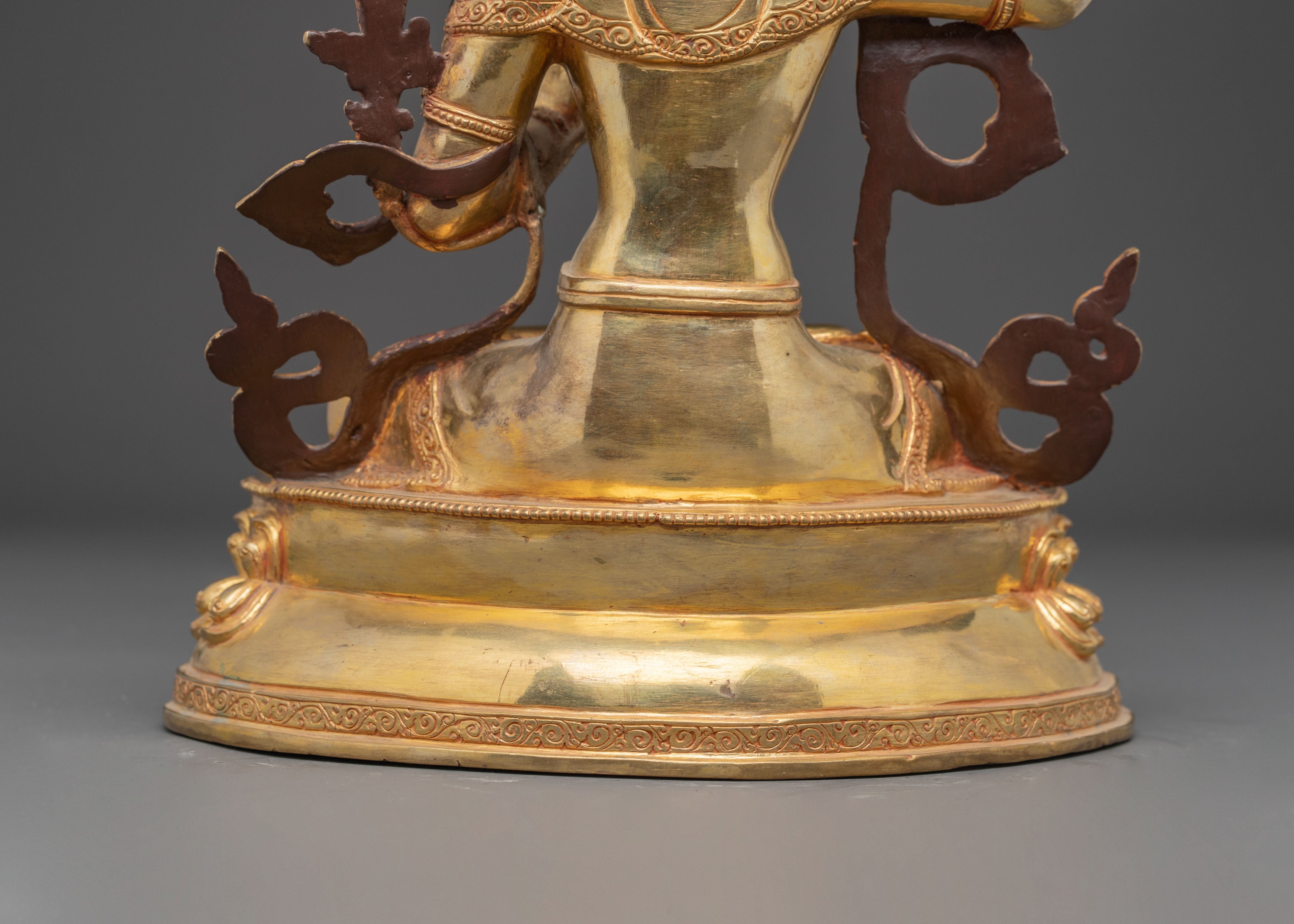 Wisdom Bodhisattva Manjushri Golden Statue | Embodiment of Transcendent Insight