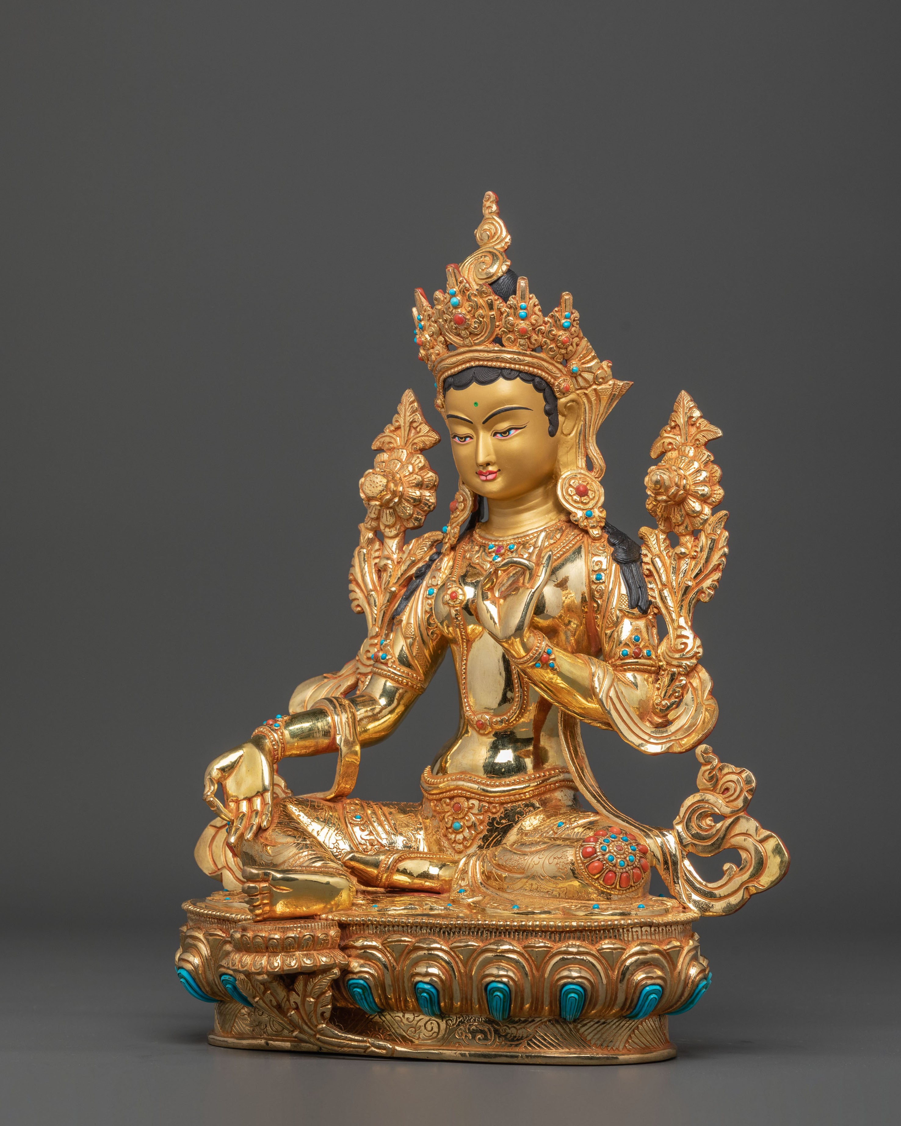 Statue of Green Tara: Compassion and Active Protection