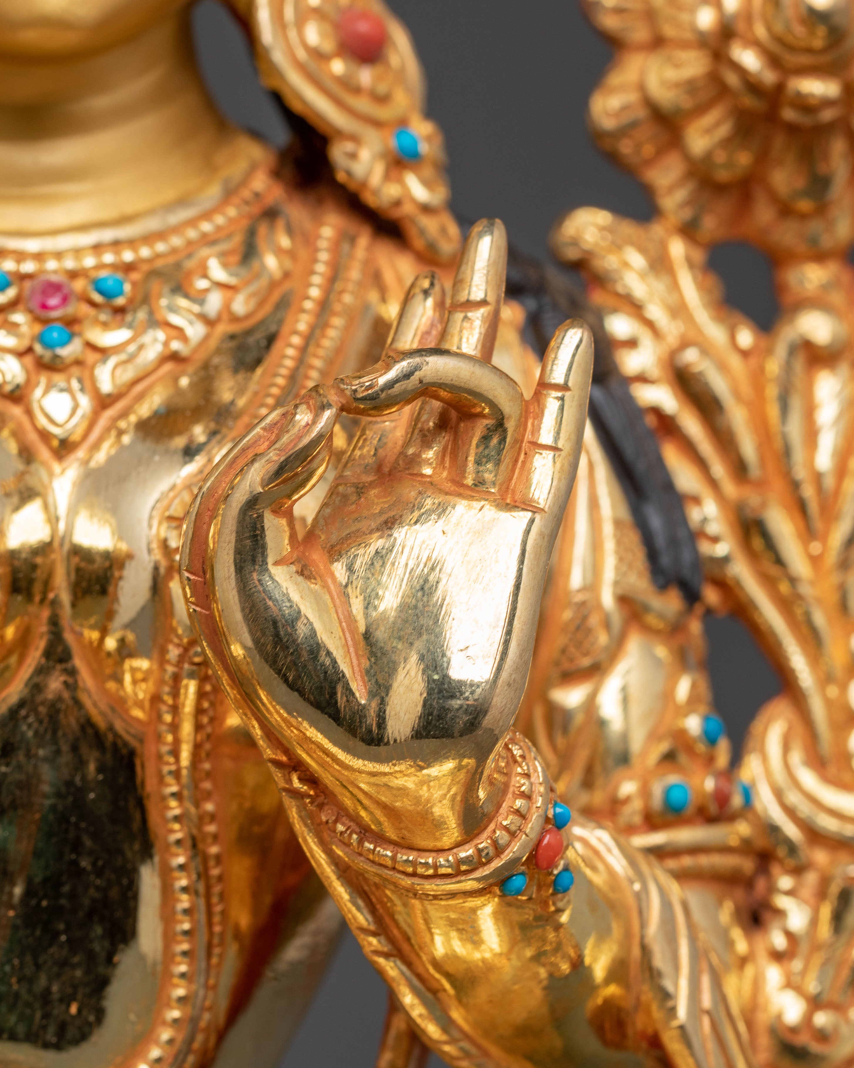 Statue of Green Tara: Compassion and Active Protection