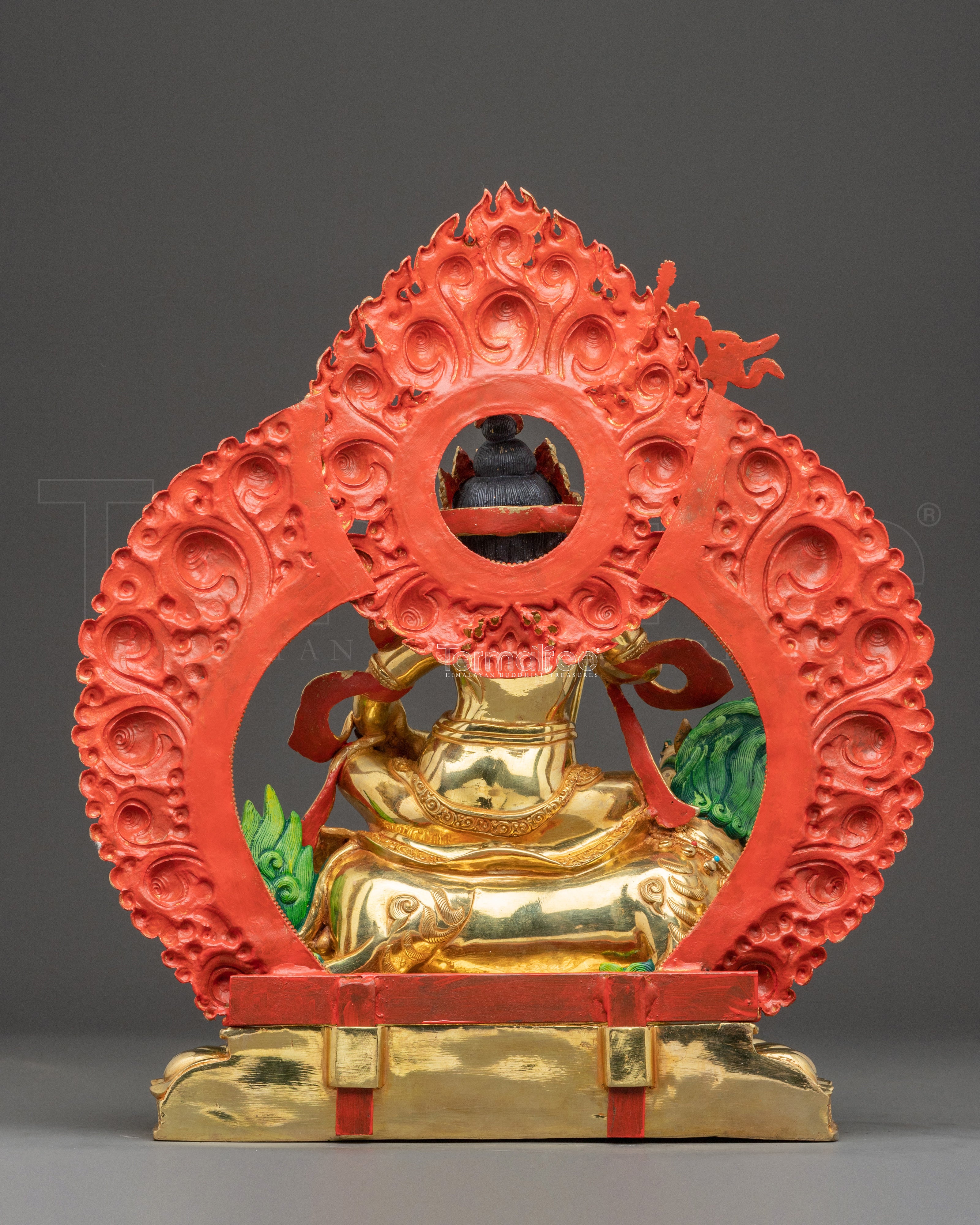 Handmade Namtoshe Art in 24K Gold Gilding | Guardian Deity for Dharma Protection