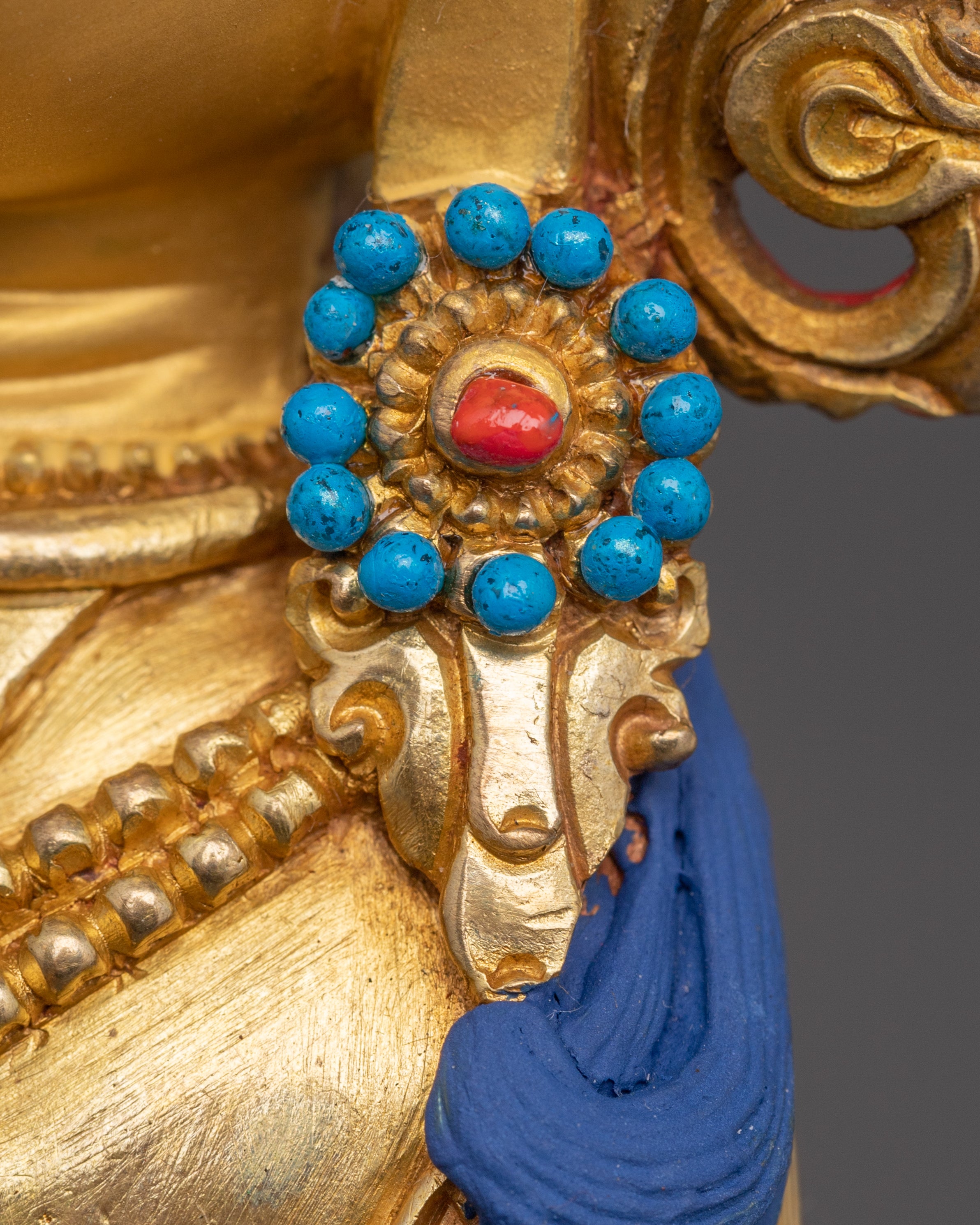 Statue of Bodhisattva Dukar | Gold Gilded Tibetan Icon