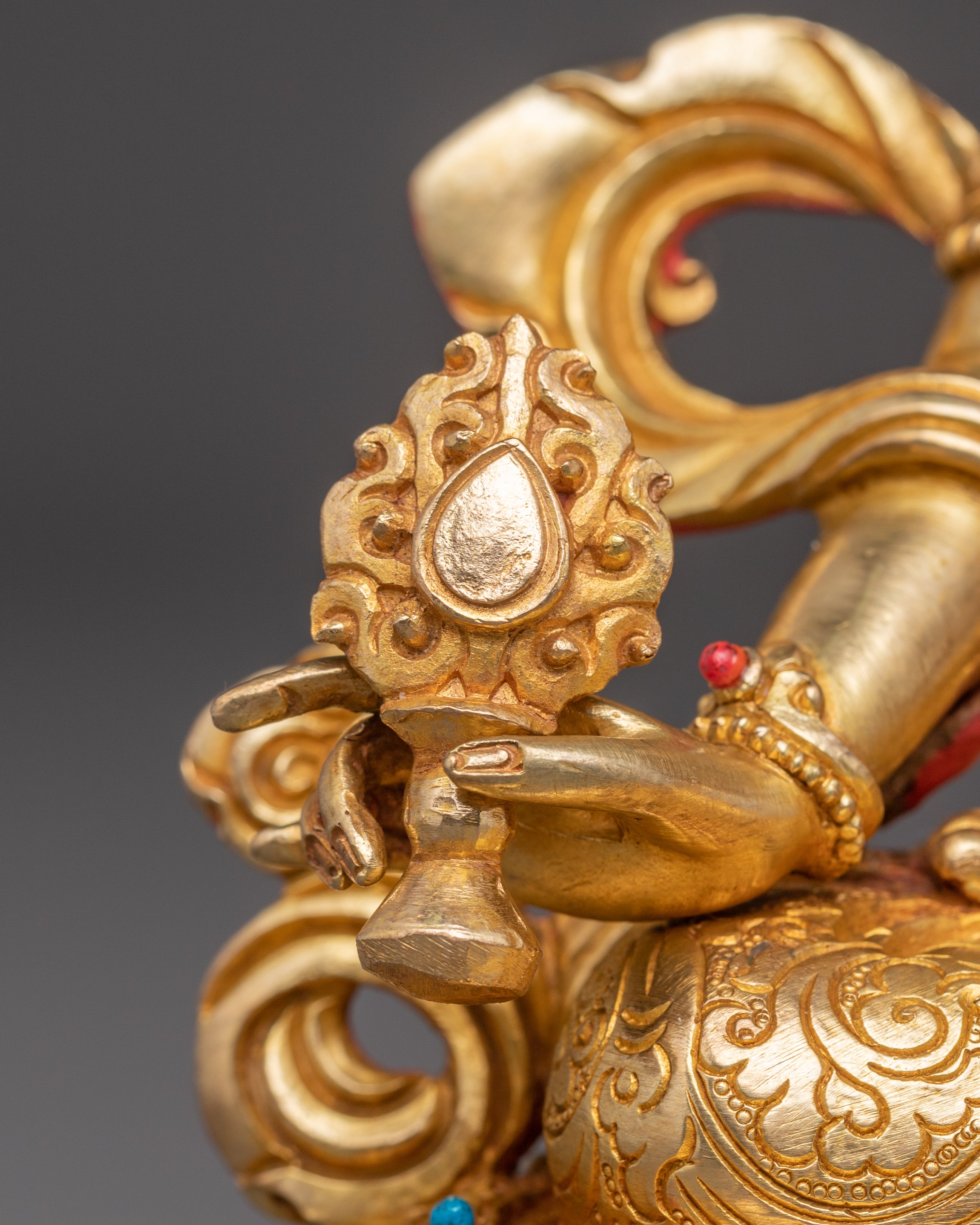 Statue of Bodhisattva Dukar | Gold Gilded Tibetan Icon