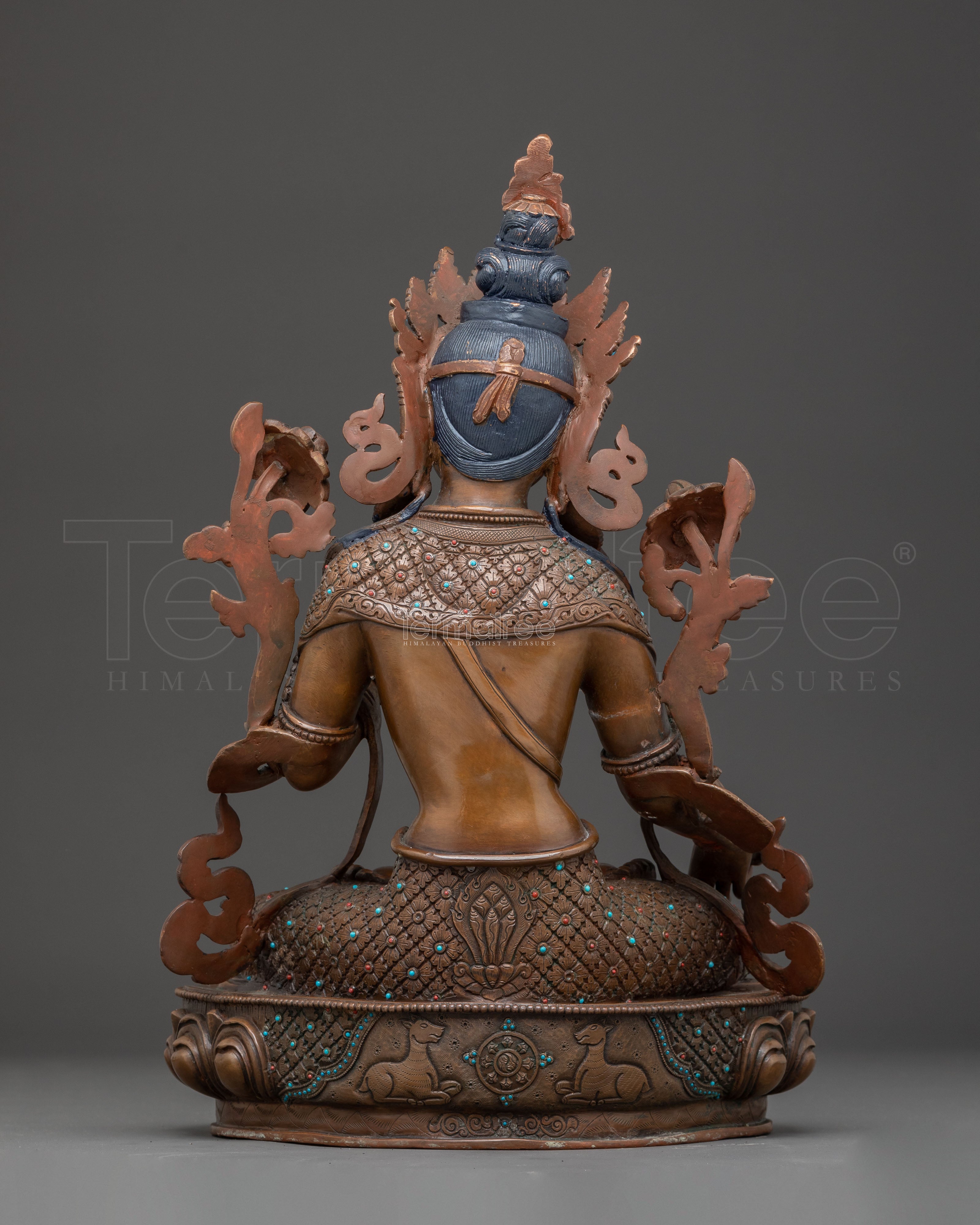 Oxidized Sculpture of Female Bodhisattva White Tara | Divine Protector
