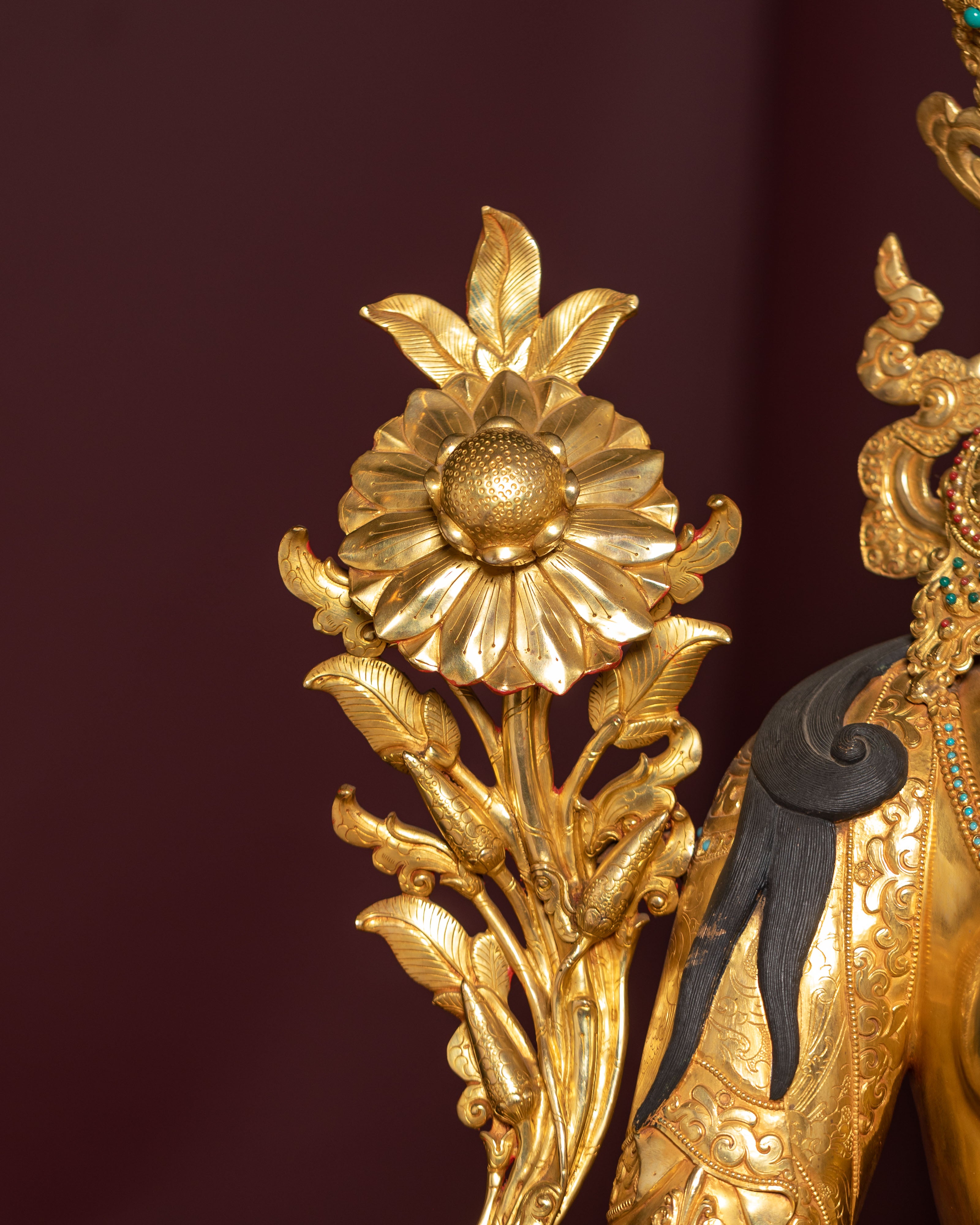 Handcrafted Seven-eyed Healing Goddess White Tara Sculpture