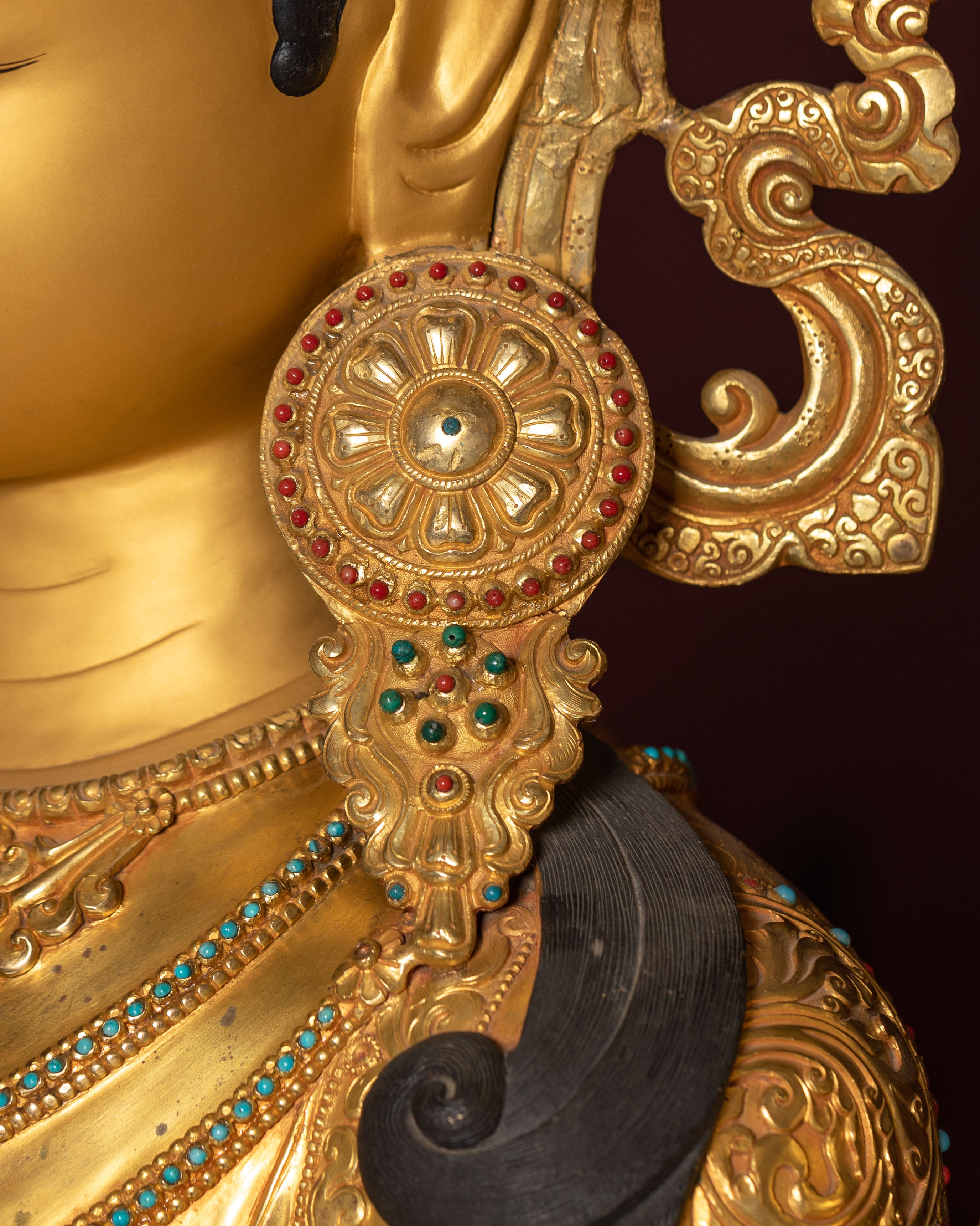 Handcrafted Seven-eyed Healing Goddess White Tara Sculpture