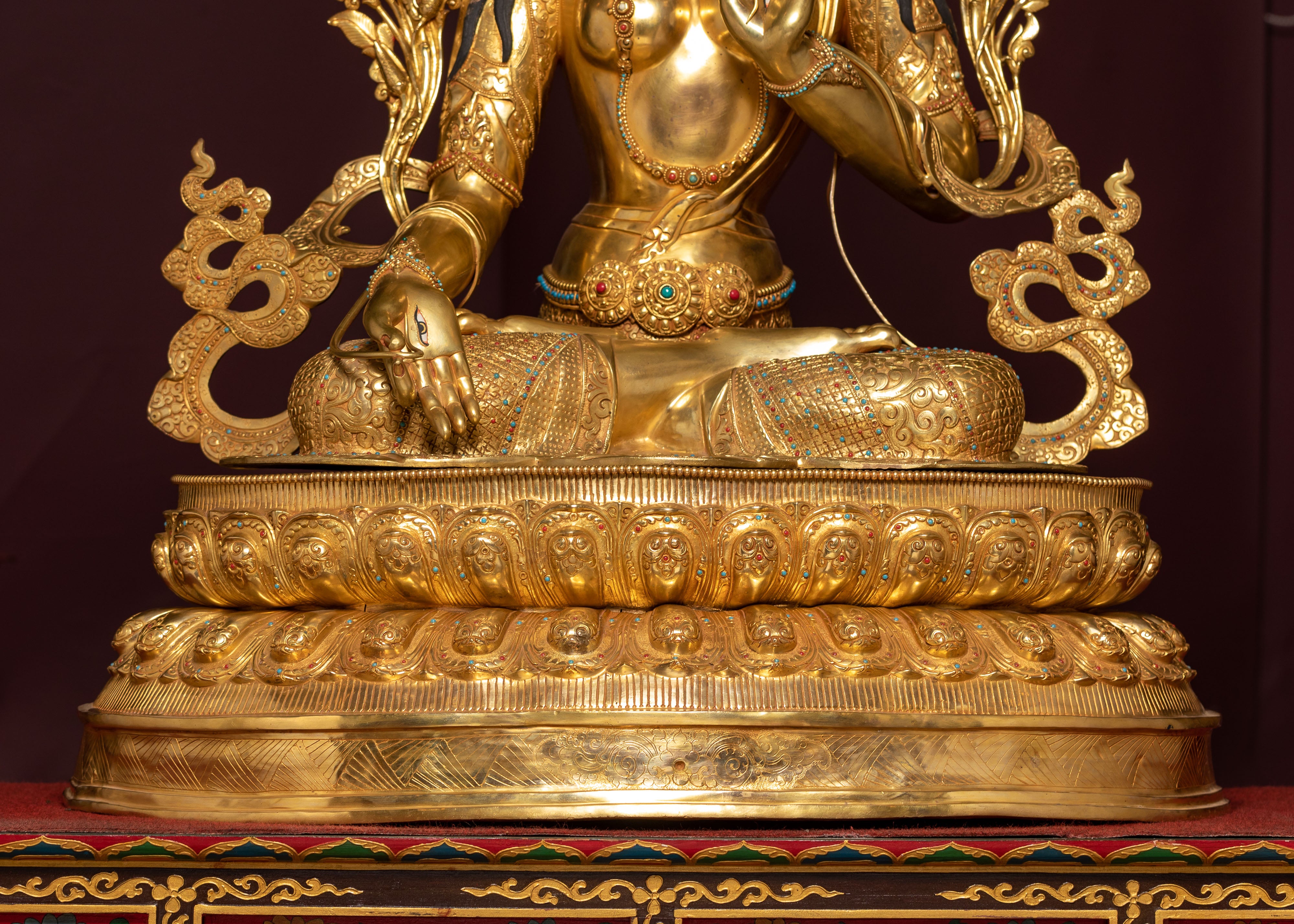 Handcrafted Seven-eyed Healing Goddess White Tara Sculpture