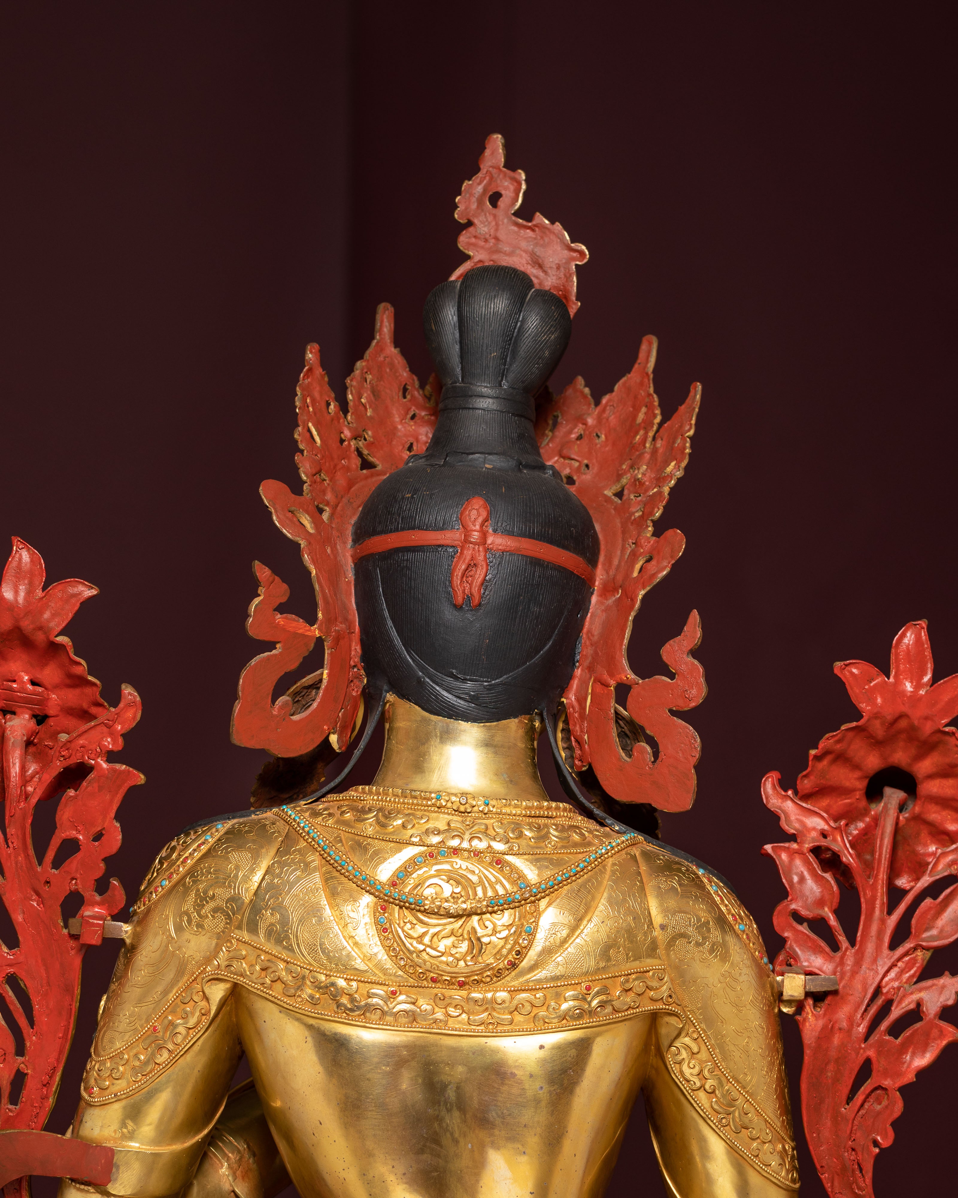 Handcrafted Seven-eyed Healing Goddess White Tara Sculpture