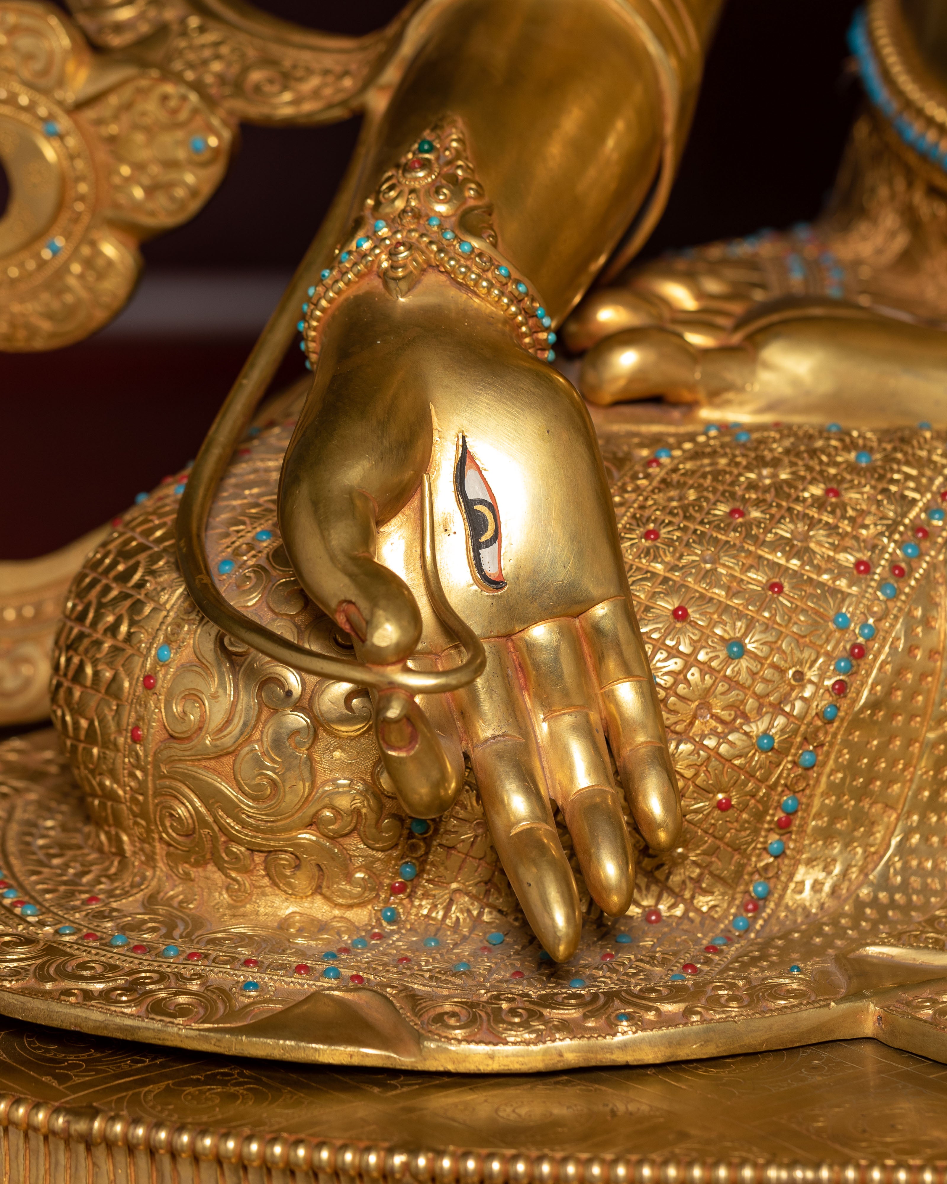 Handcrafted Seven-eyed Healing Goddess White Tara Sculpture