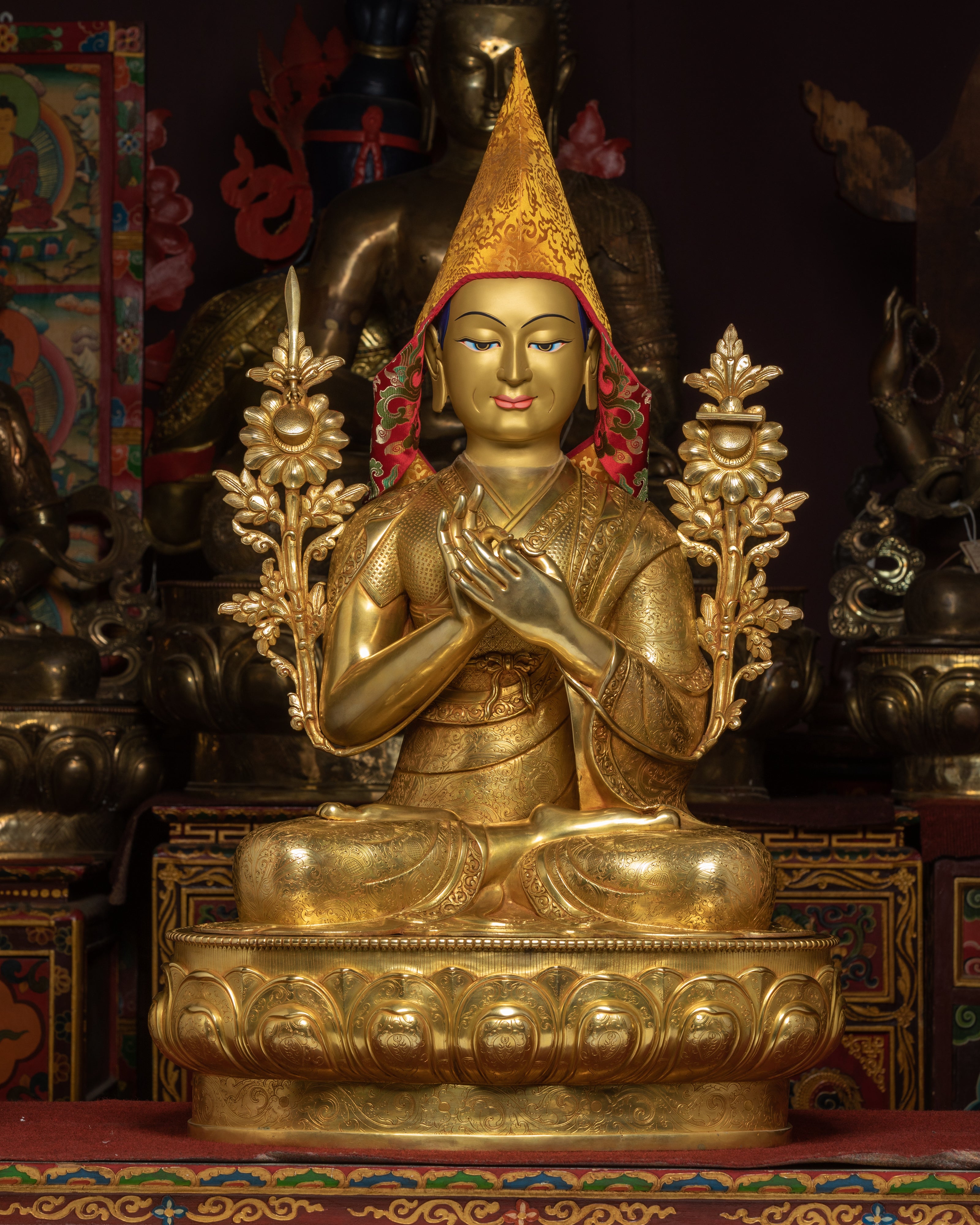 Tsongkhapa, Je Gyaltsab, and Je Khedrup Sculptures Set