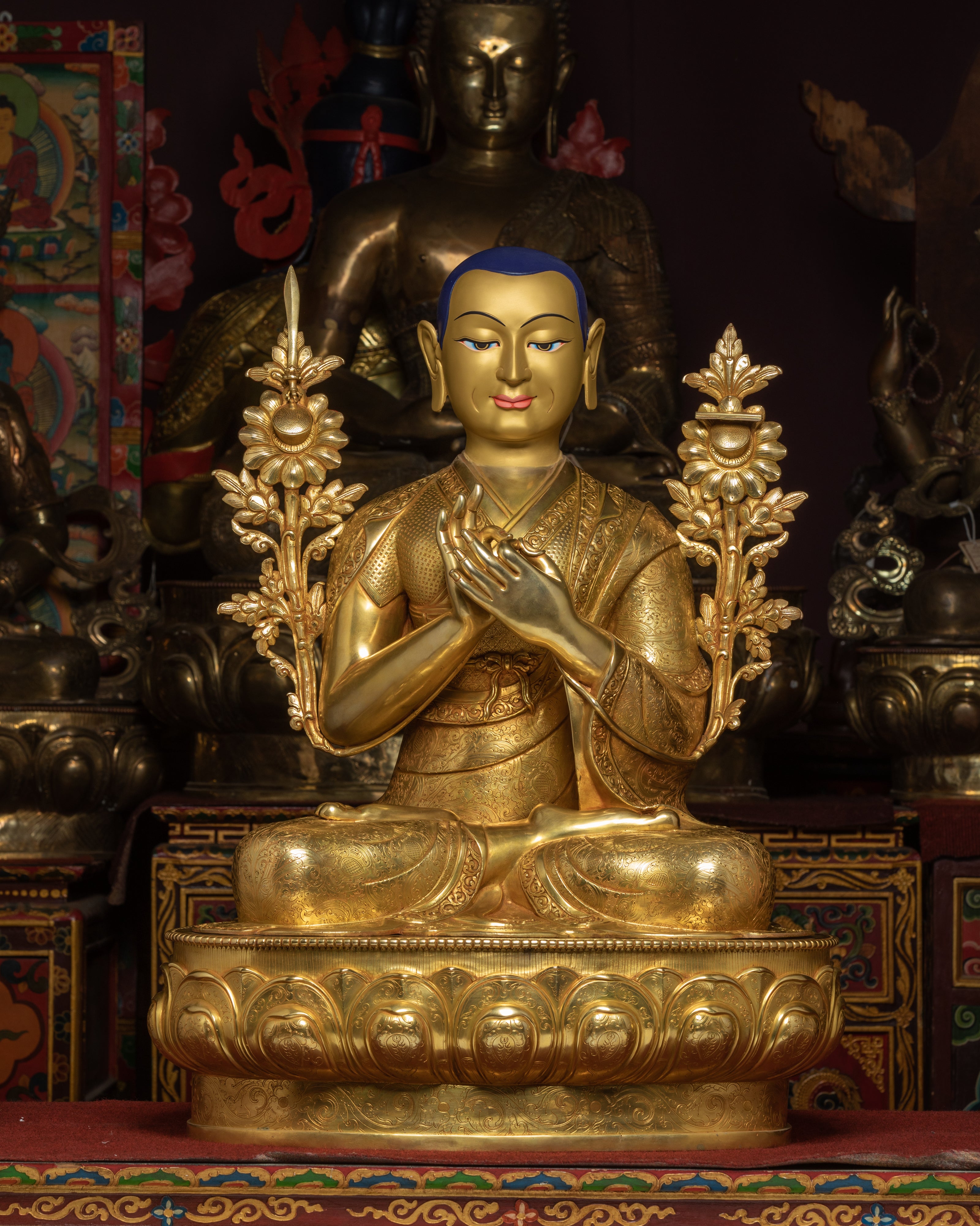 Tsongkhapa, Je Gyaltsab, and Je Khedrup Sculptures Set