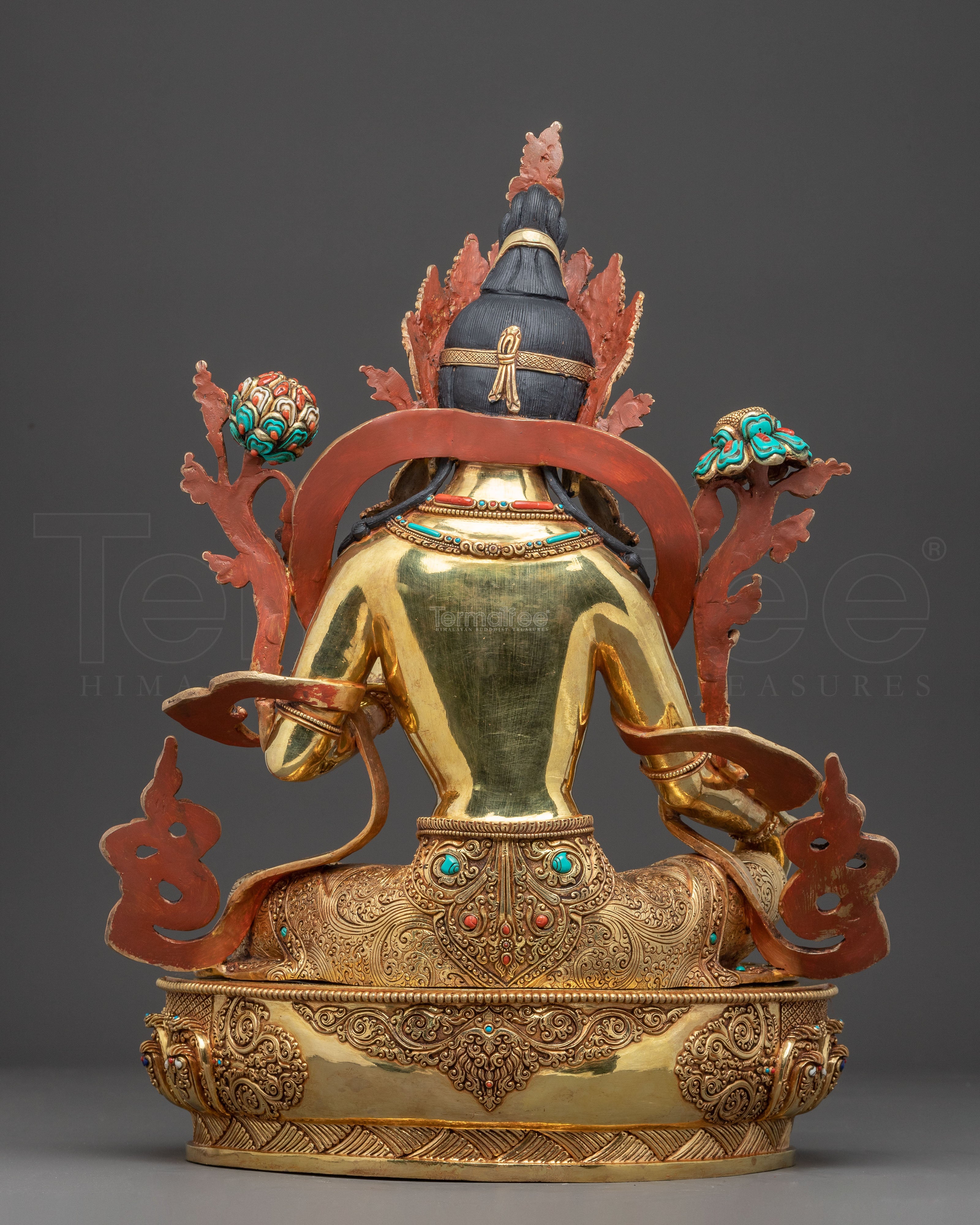 Himalayan Green Tara Golden Statue | Female Bodhisattva