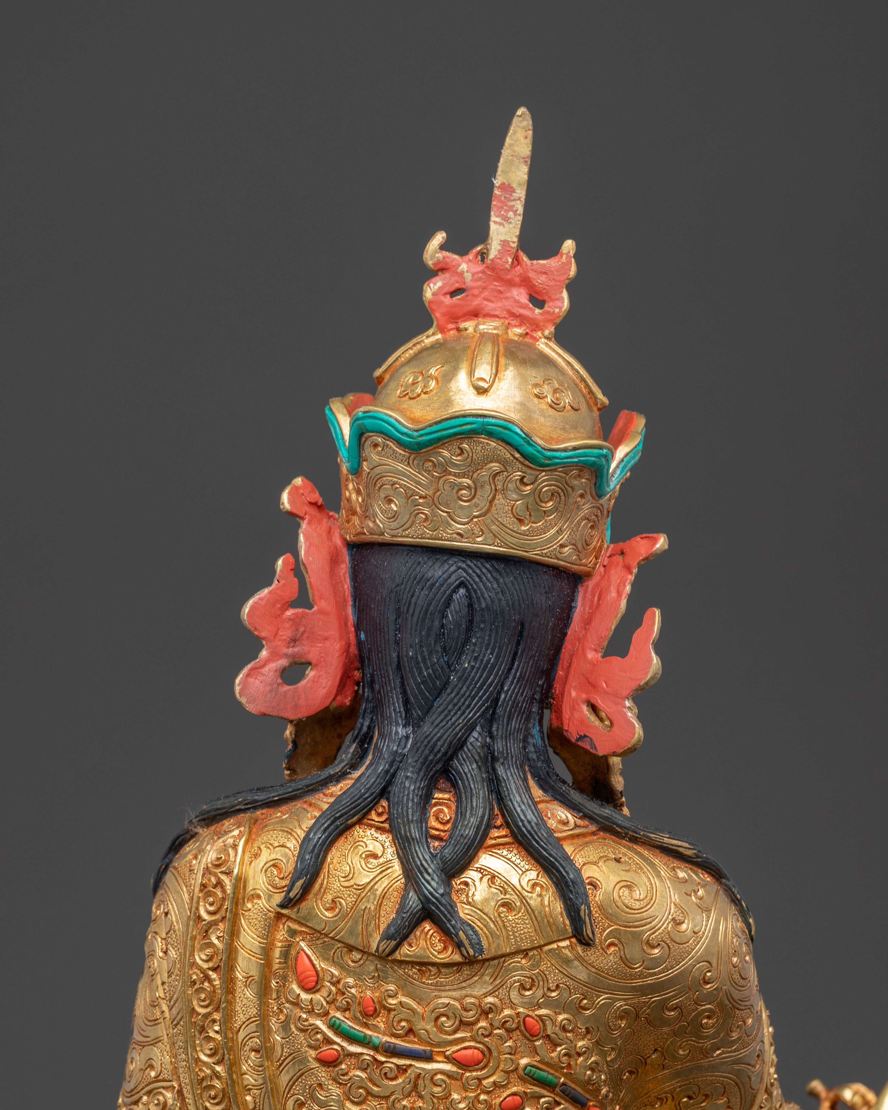 Handmade Golden Guru Rinpoche Statue | Precious Guru Padmasambhava
