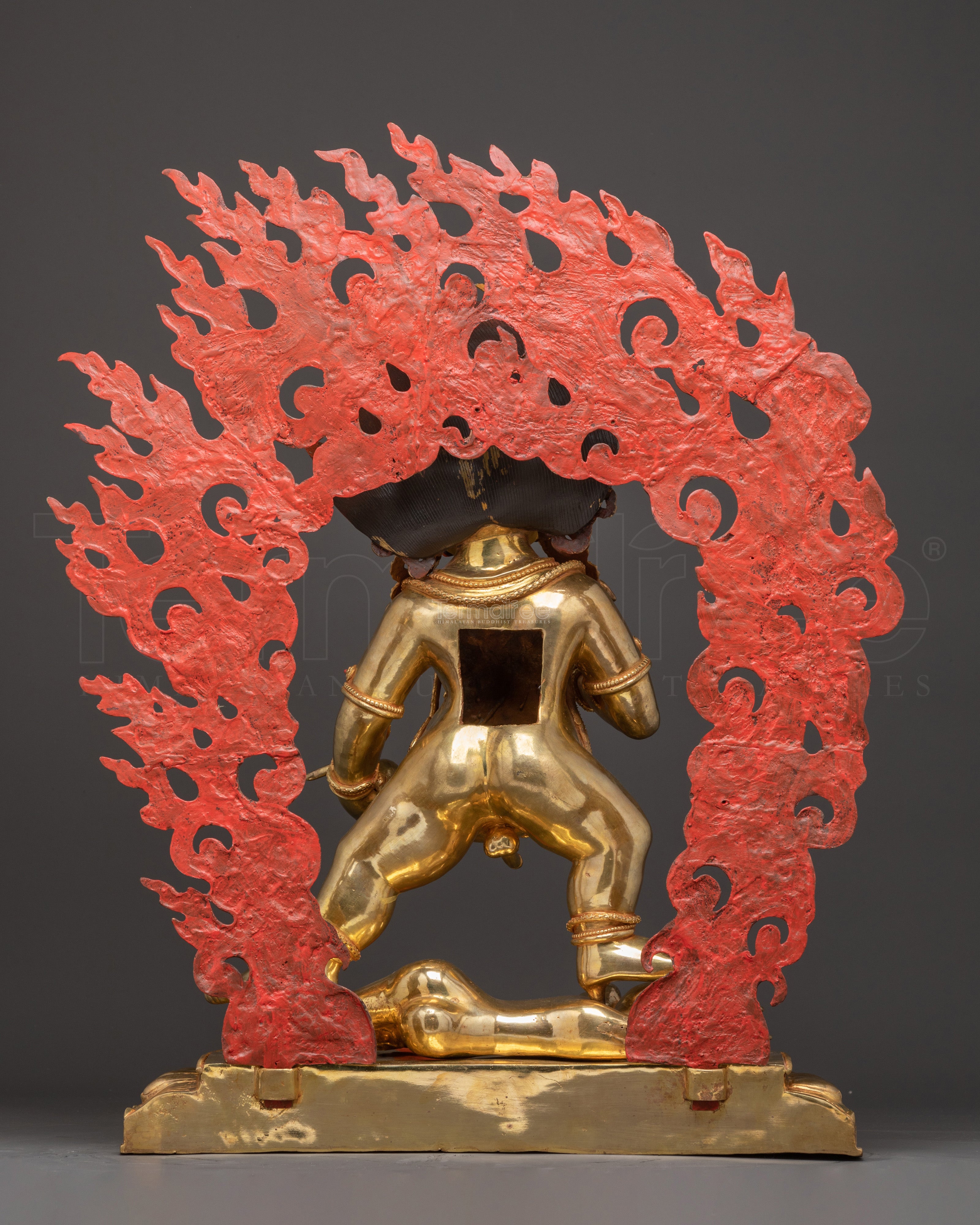 Handmade Black Dzambhala Buddhist Wealth Deity Sculpture