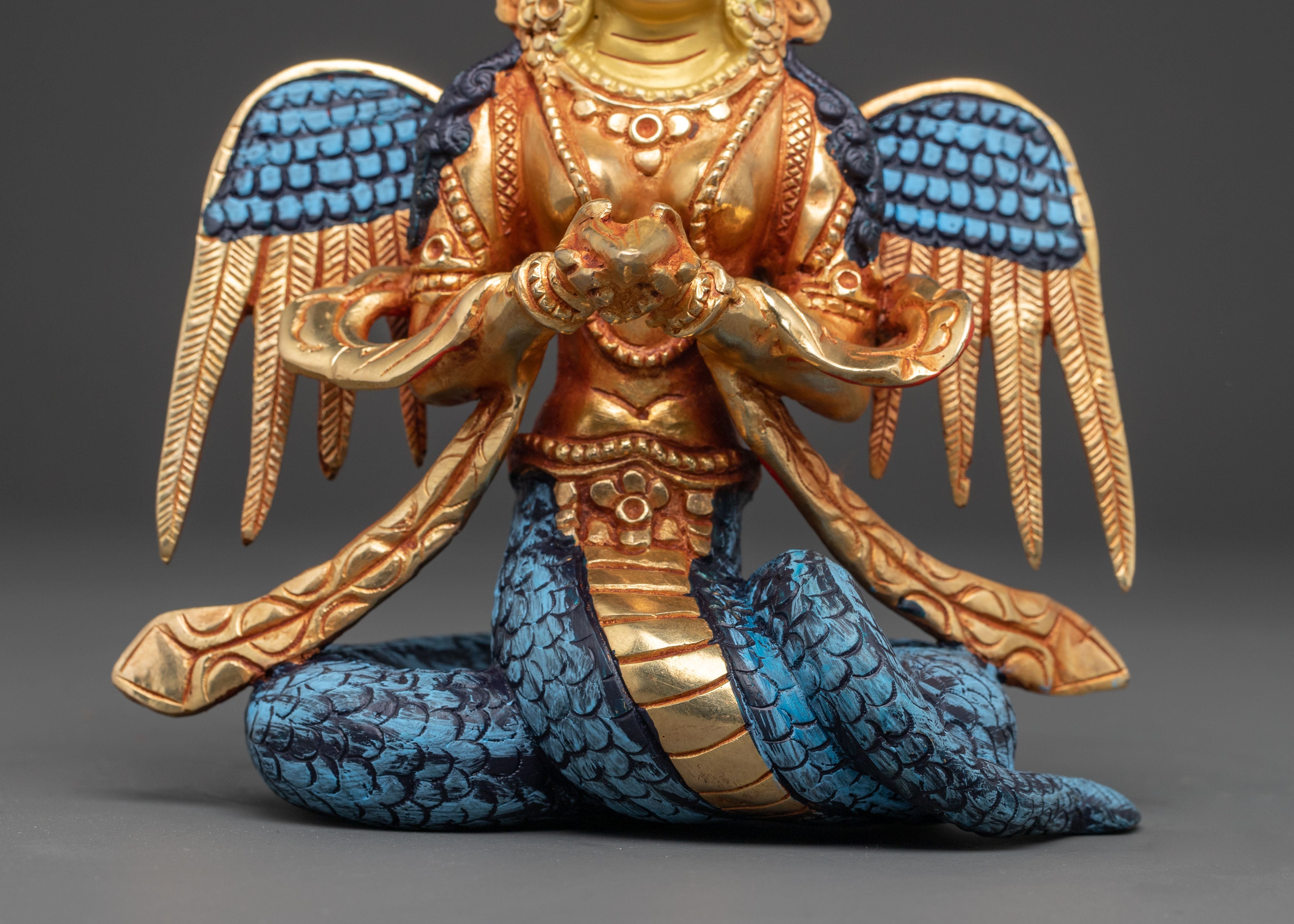 Mythical Deity Nagkanya Statue | Traditional Indonesian Art