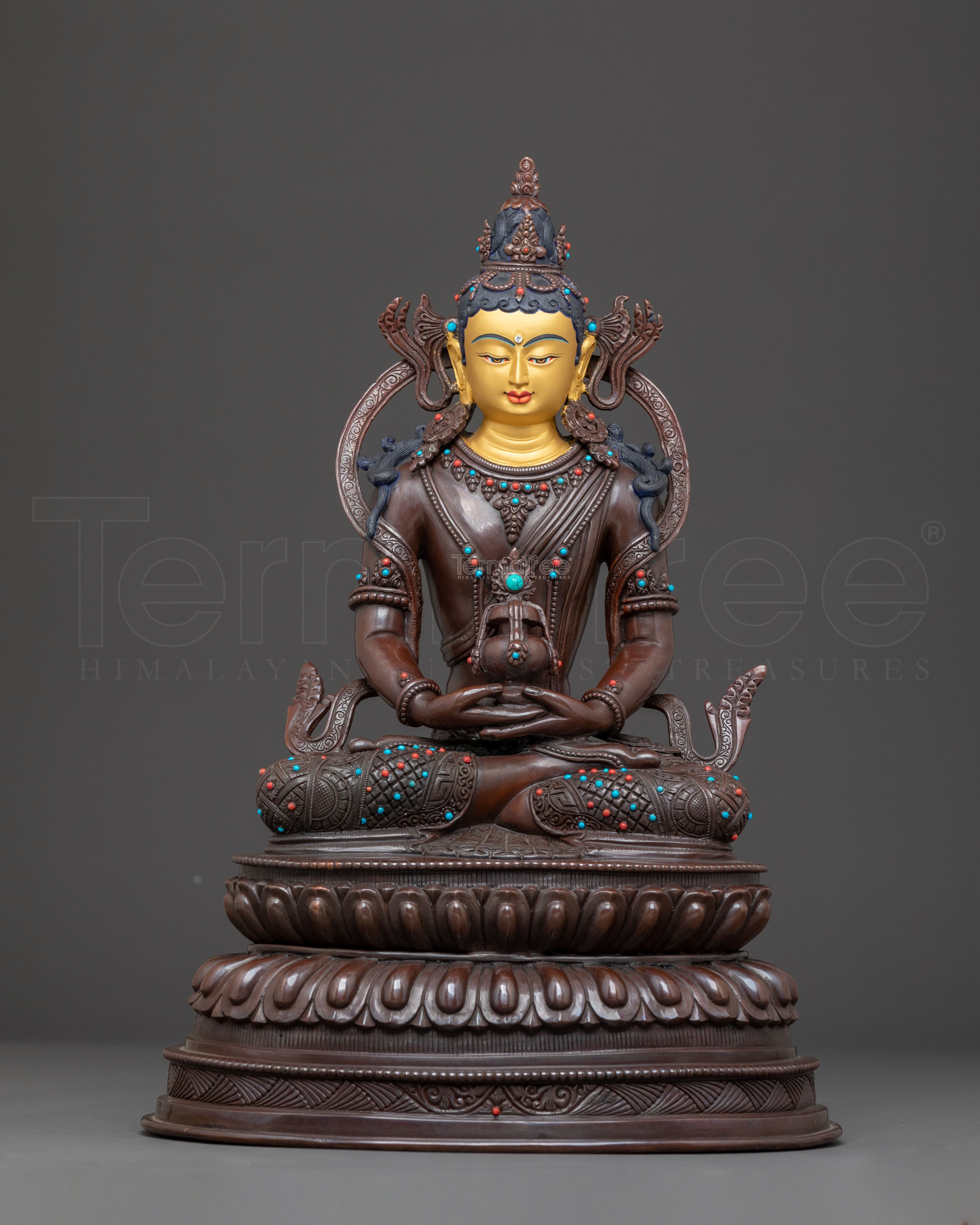 Handcrafted Copper Statue of Bodhisattva Amitayus | Buddha of Longevity