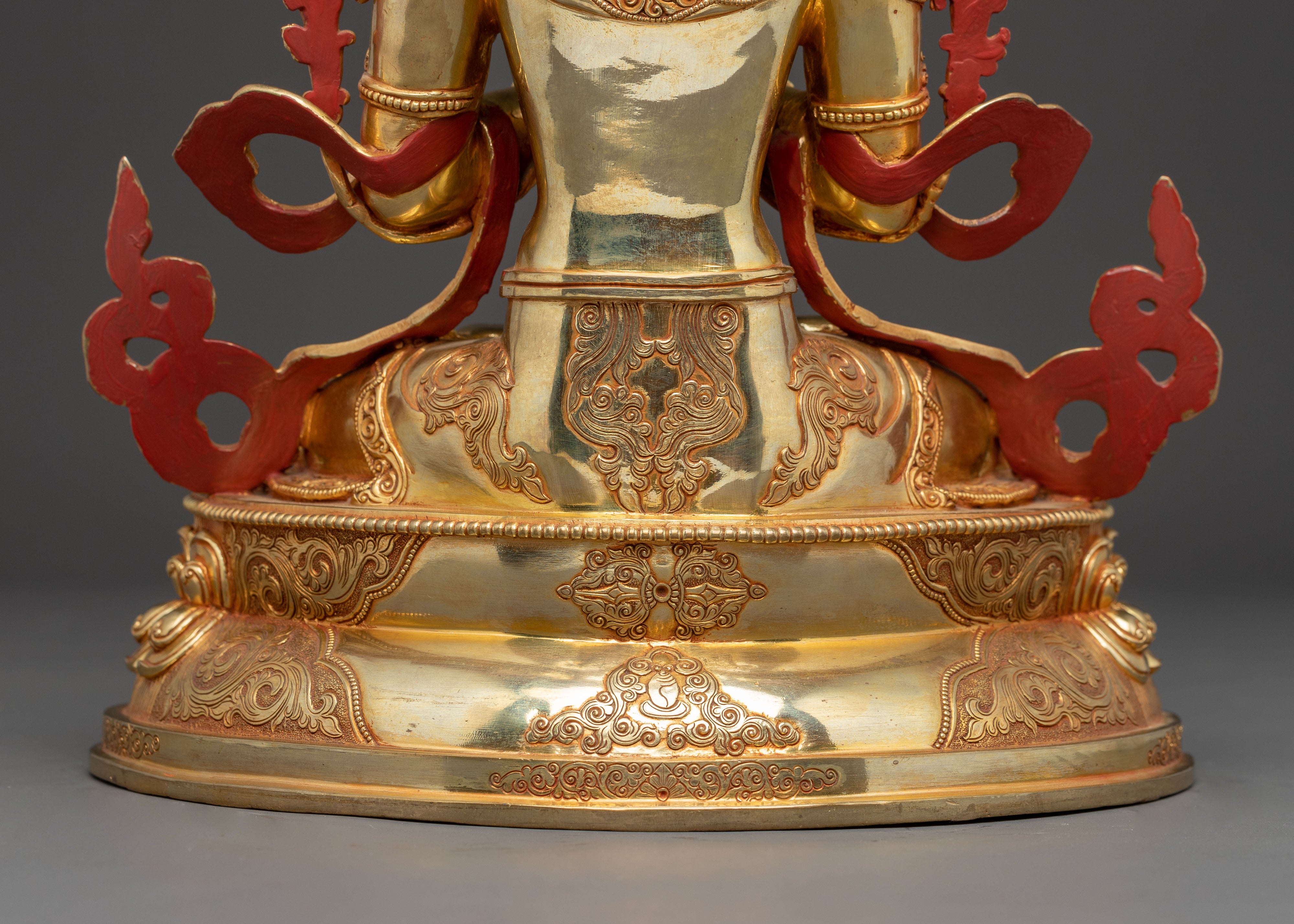 Bodhisattva Tikshna Manjushri Golden Statue | Traditional Himalayan Sculpture