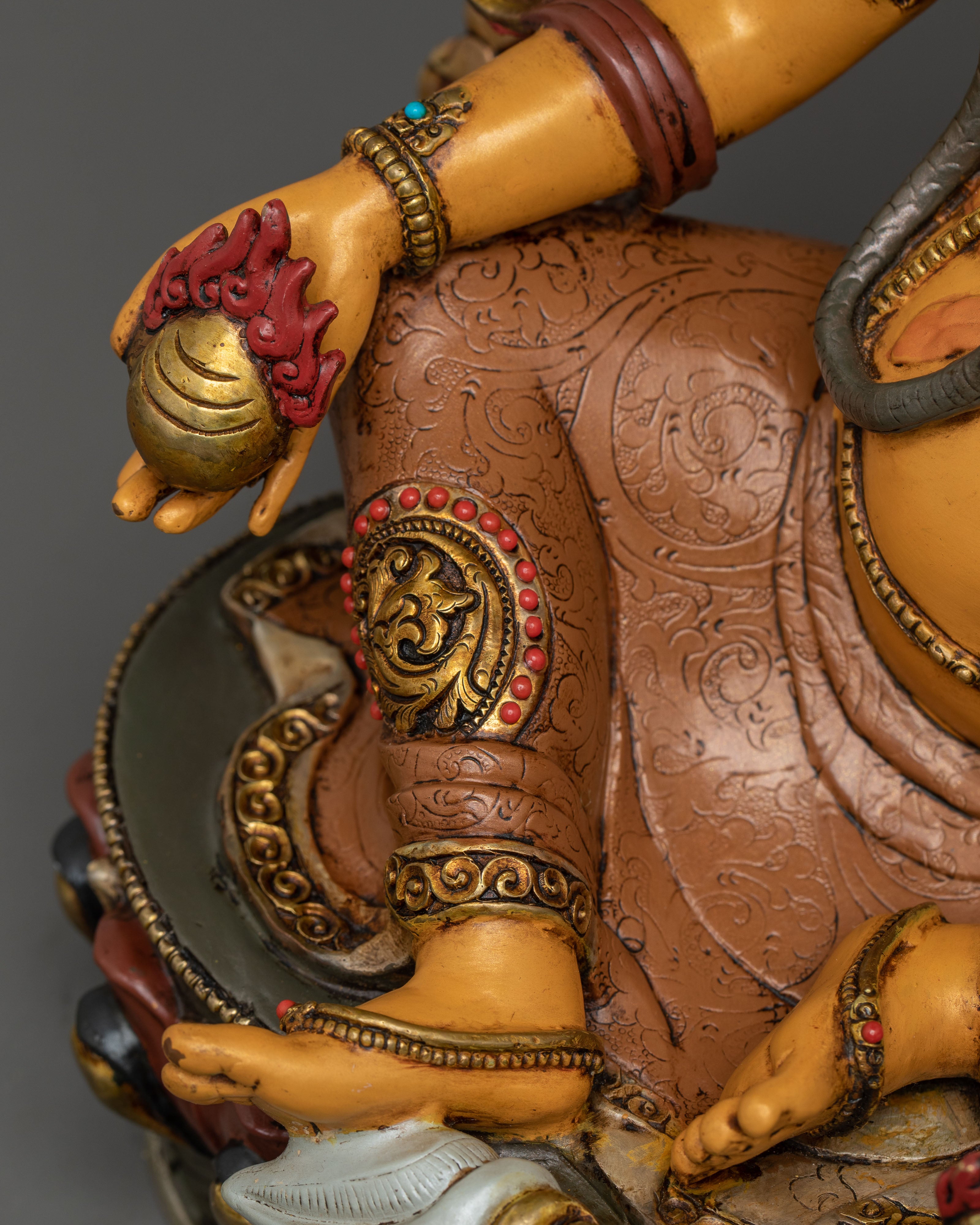 Handcrafted Wealth Icon Dzambhala Sculpture | Tibetan Deity of Abundance