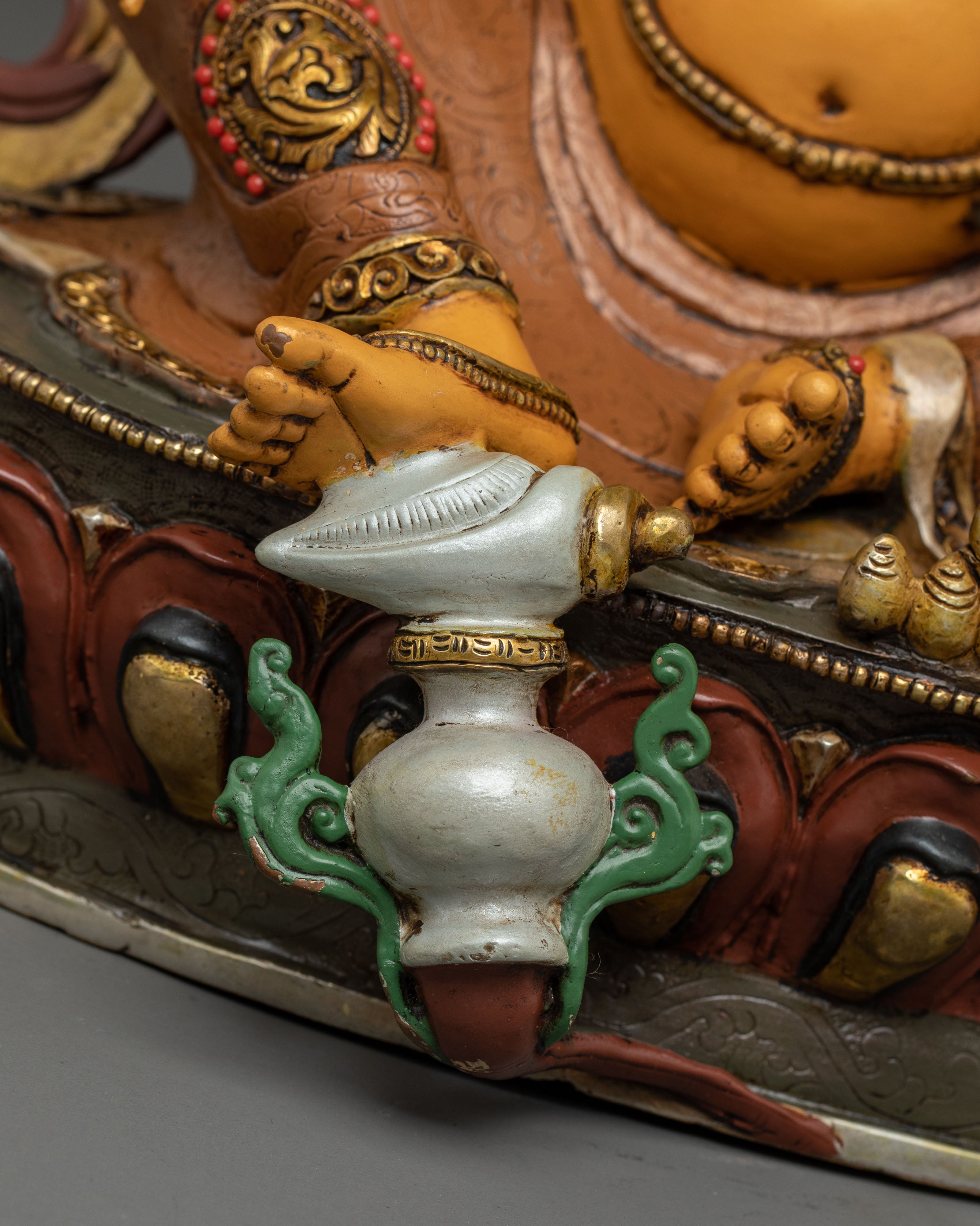 Handcrafted Wealth Icon Dzambhala Sculpture | Tibetan Deity of Abundance