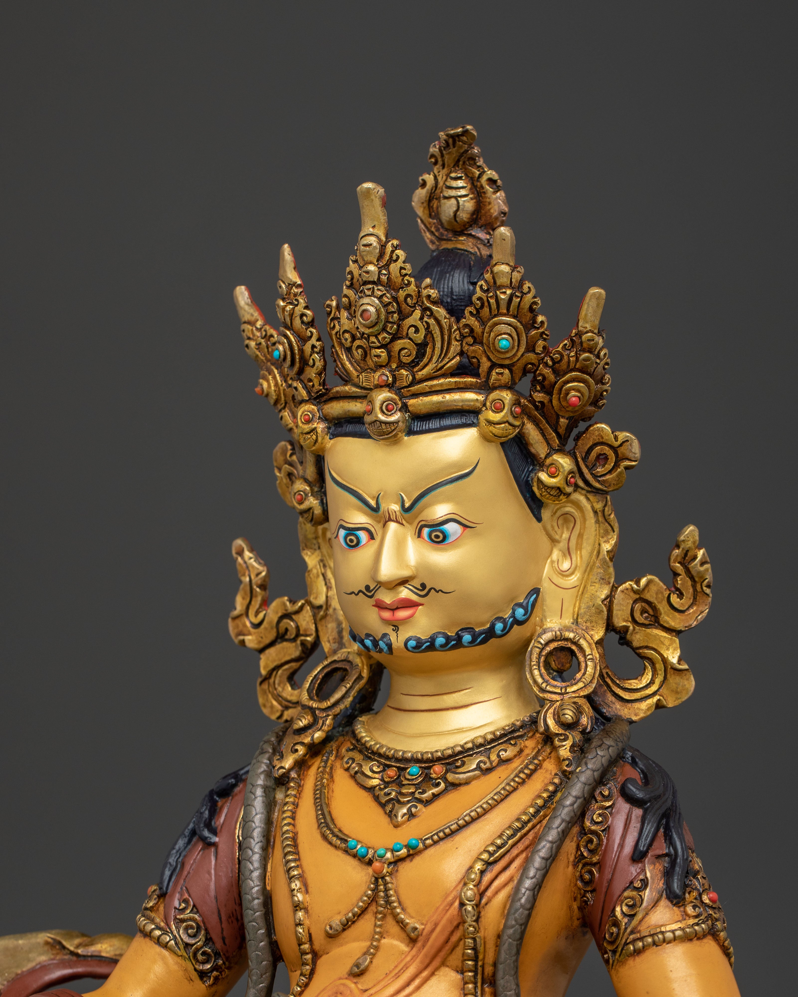 Handcrafted Wealth Icon Dzambhala Sculpture | Tibetan Deity of Abundance