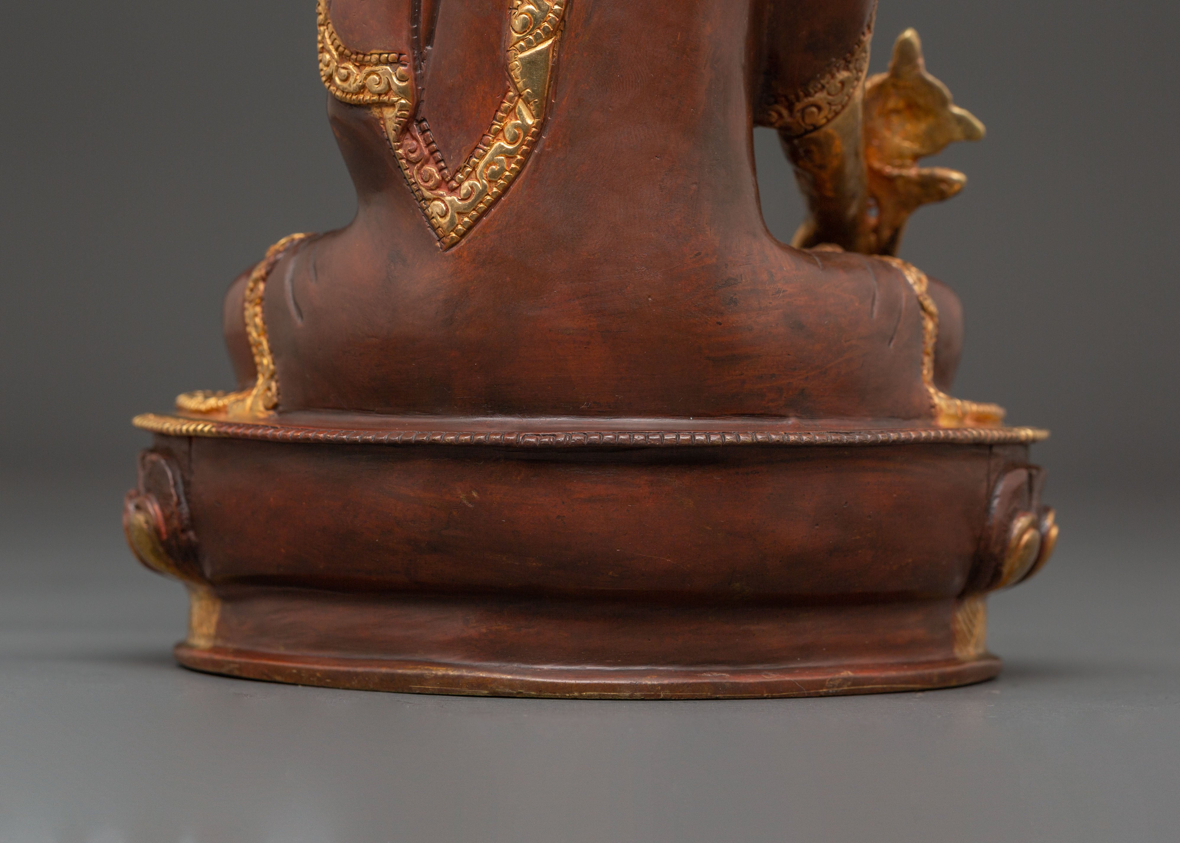 24K Gold Glided Statue Of Healing Buddha | Peaceful Statue