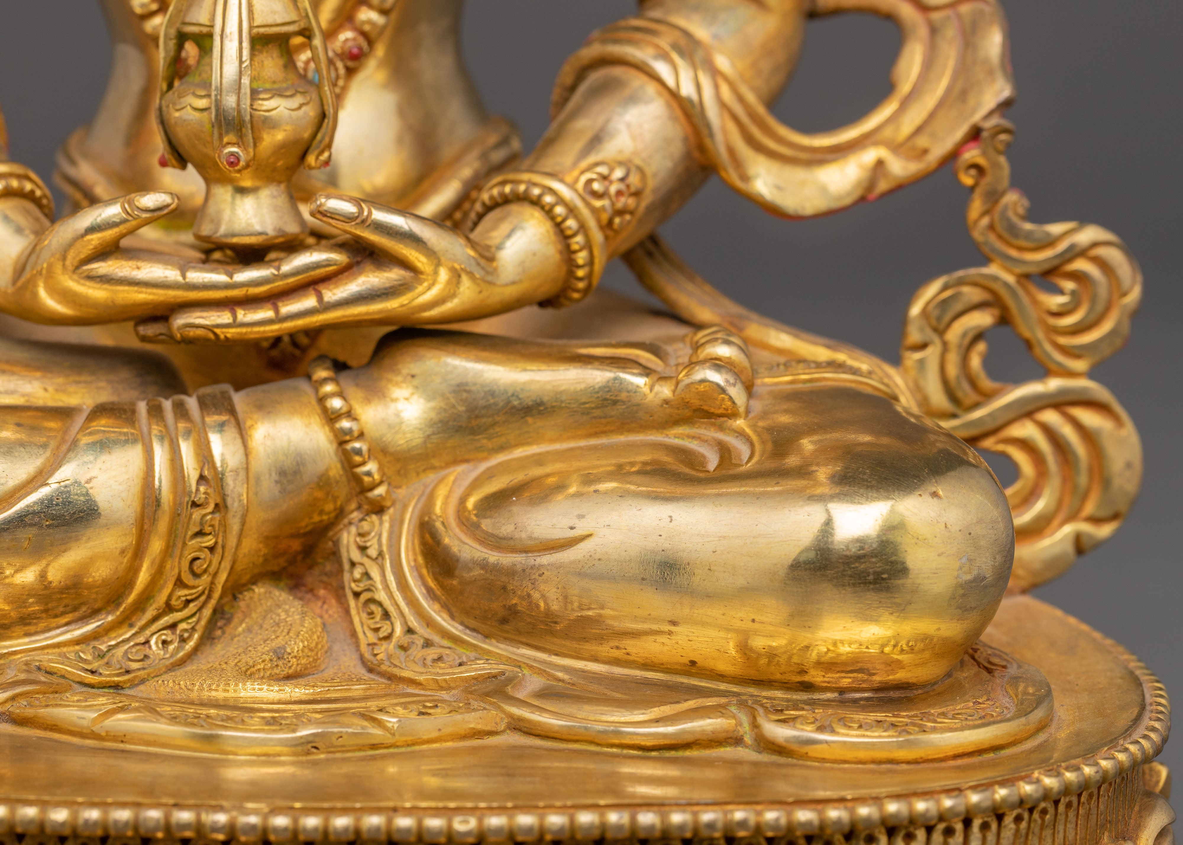Handmade Statue of Amitayus Buddha | Traditional Himalayan Art