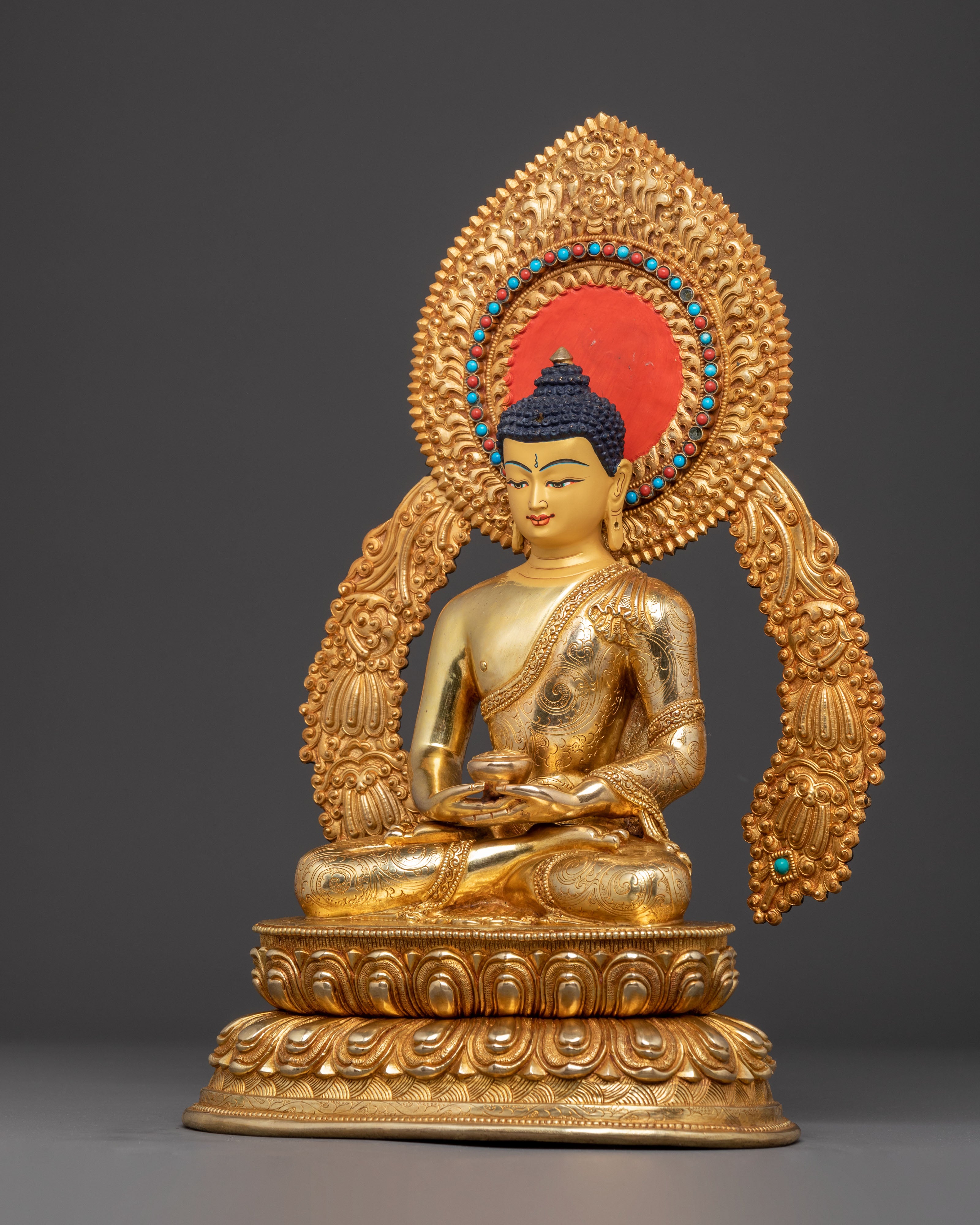Handmade Amitabha Golden Statue: The Great 48 Vows
