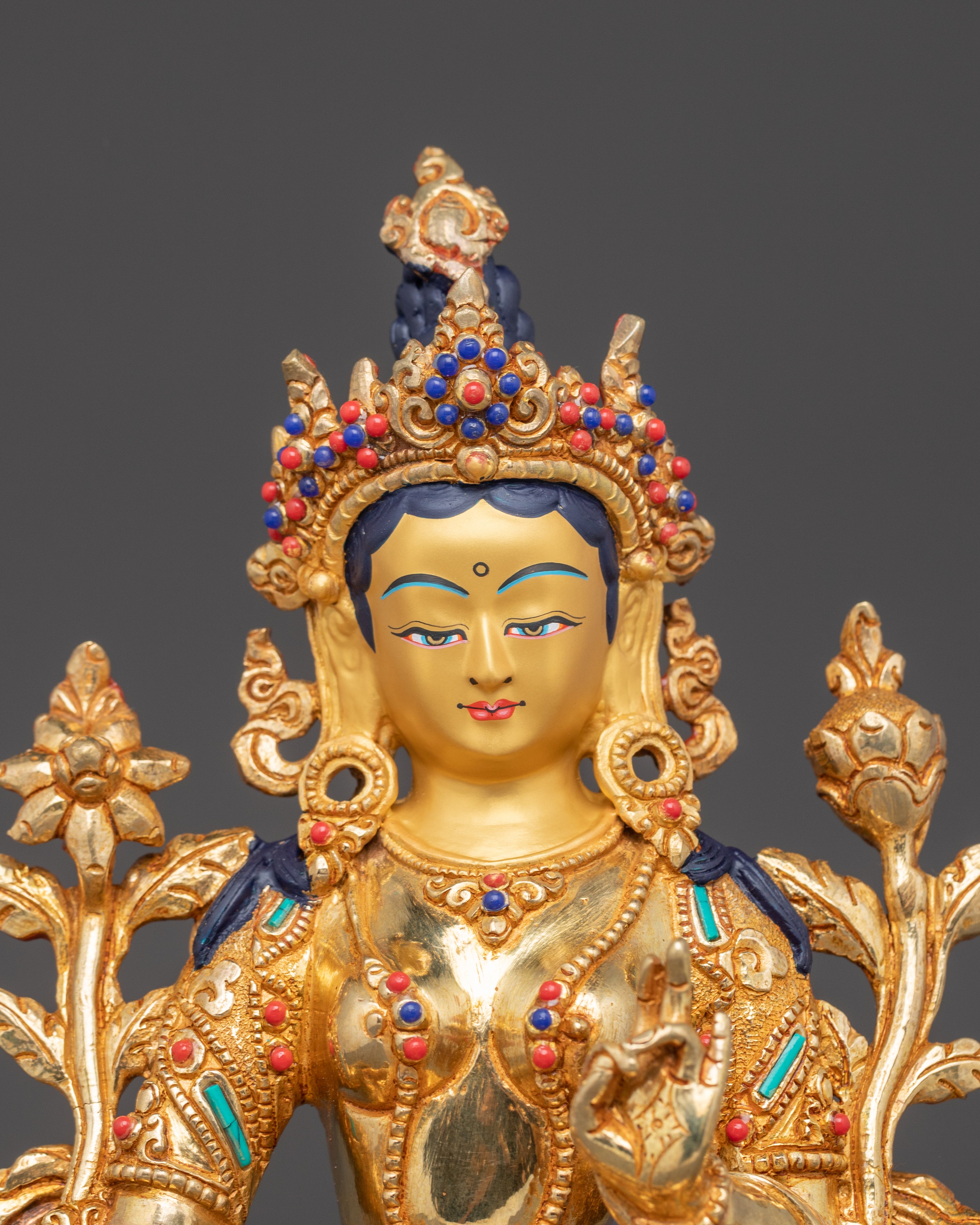 Handcrafted Copper Statue of Mother Green Tara | Female Buddha