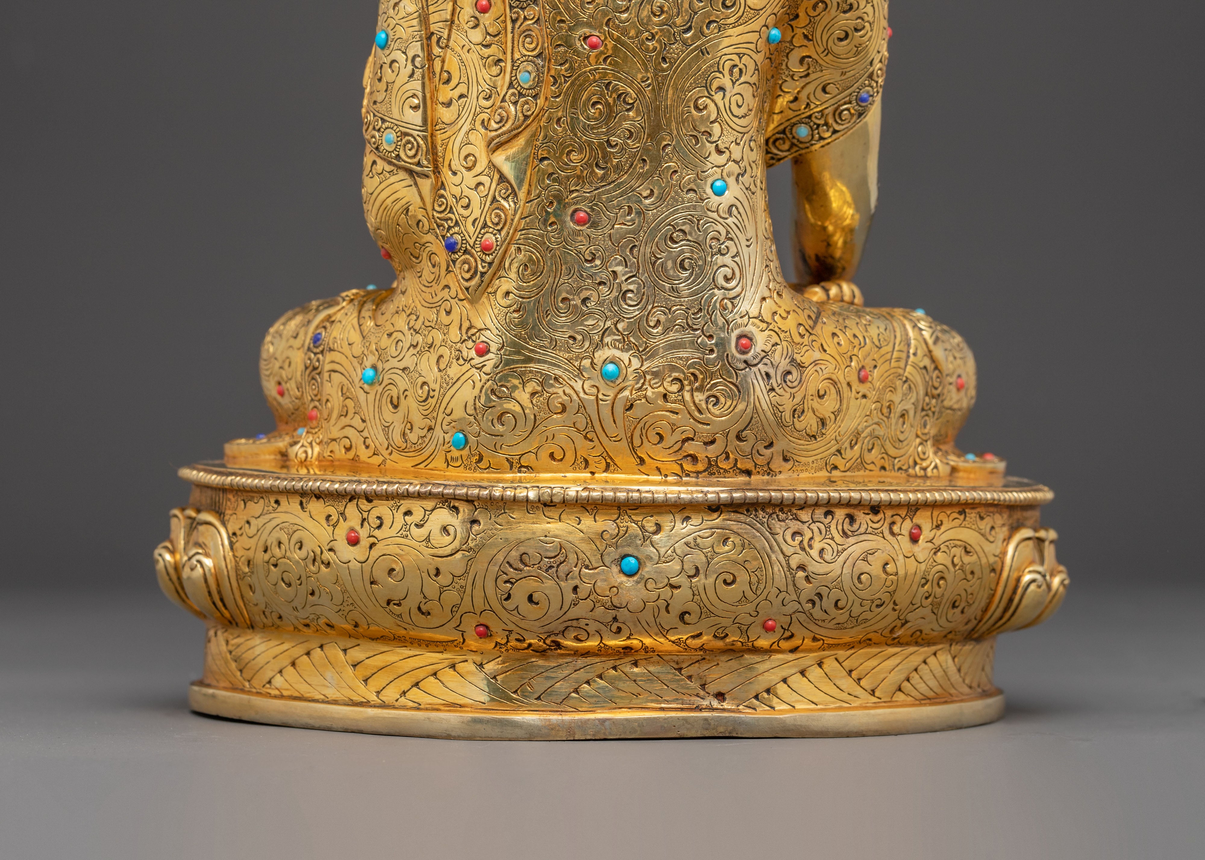 Copper Handcrafted Sculpture of Buddha Shakyamuni | Gautama Buddha Statue