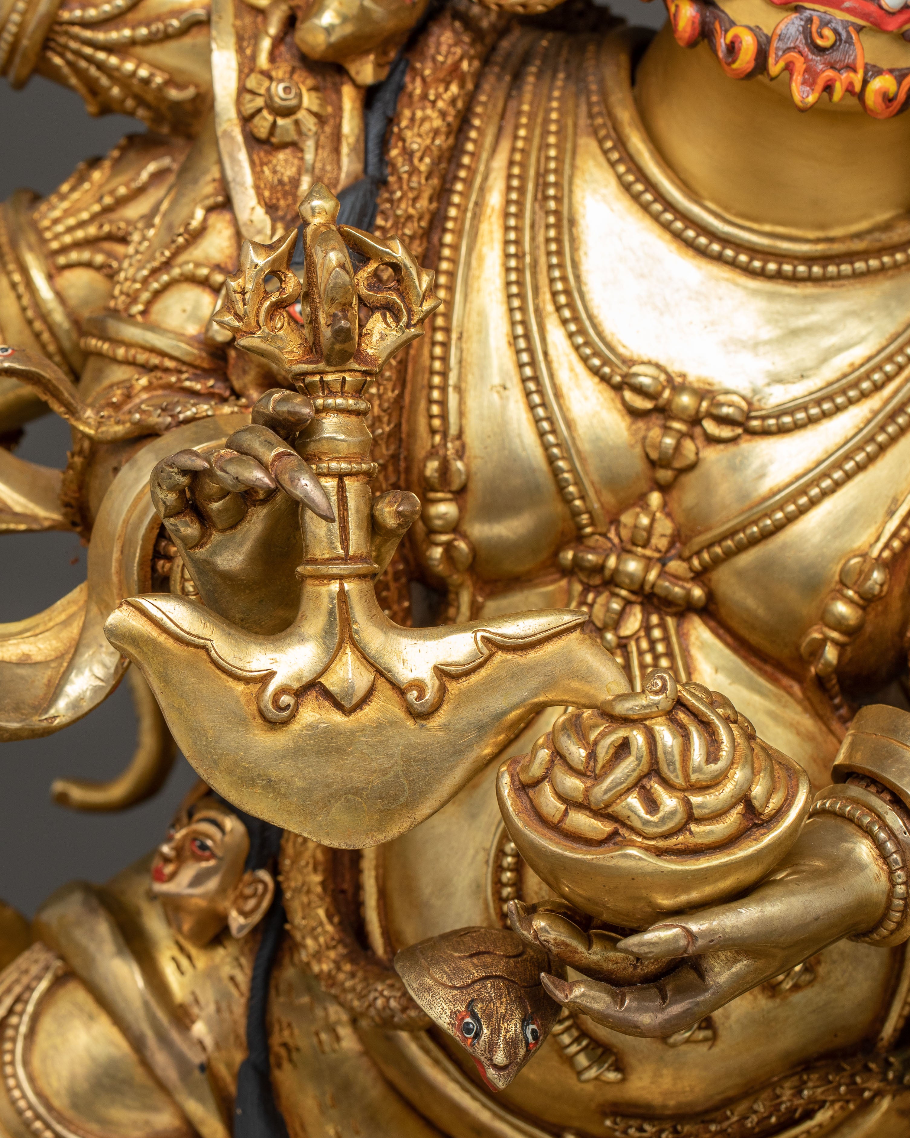 Statue of Wrathful Six-Armed Mahakala | Protector Deity of Dharma