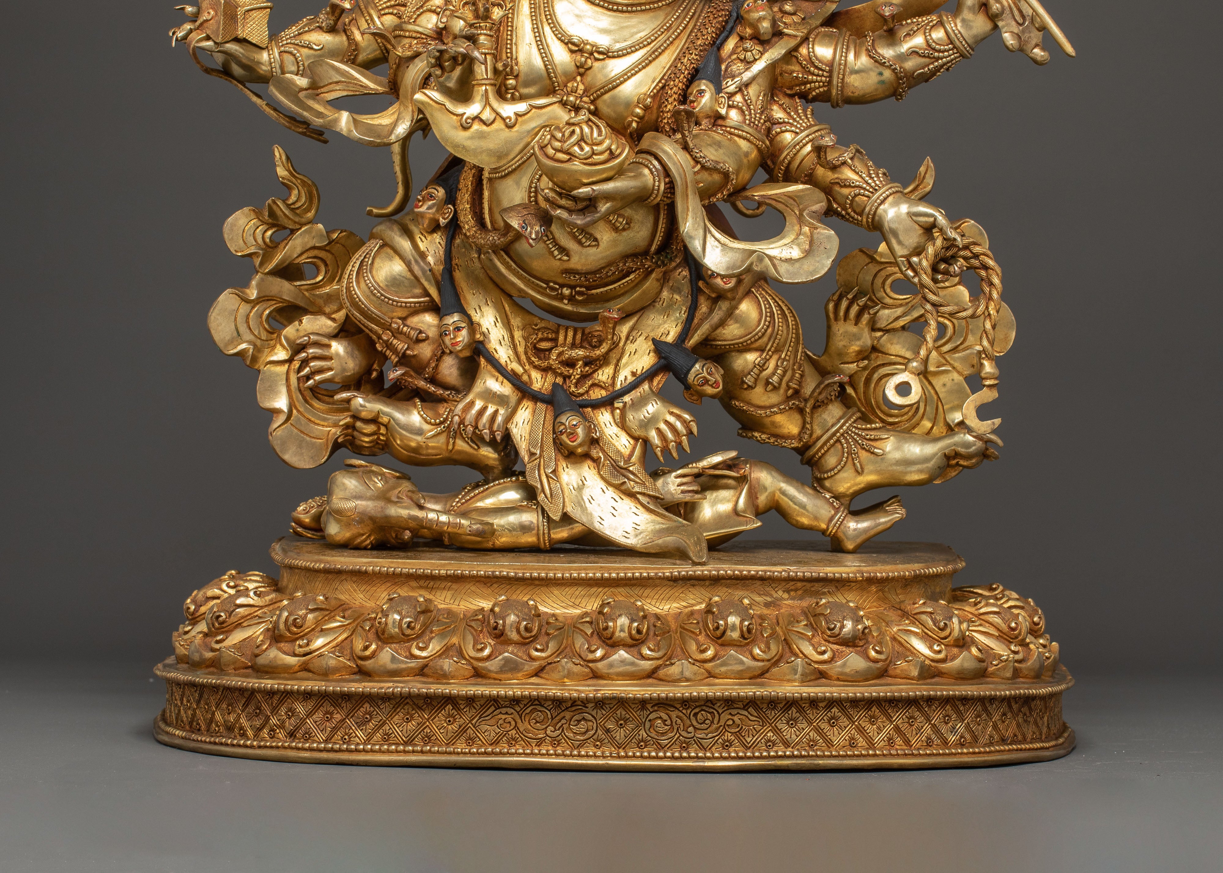 Statue of Wrathful Six-Armed Mahakala | Protector Deity of Dharma