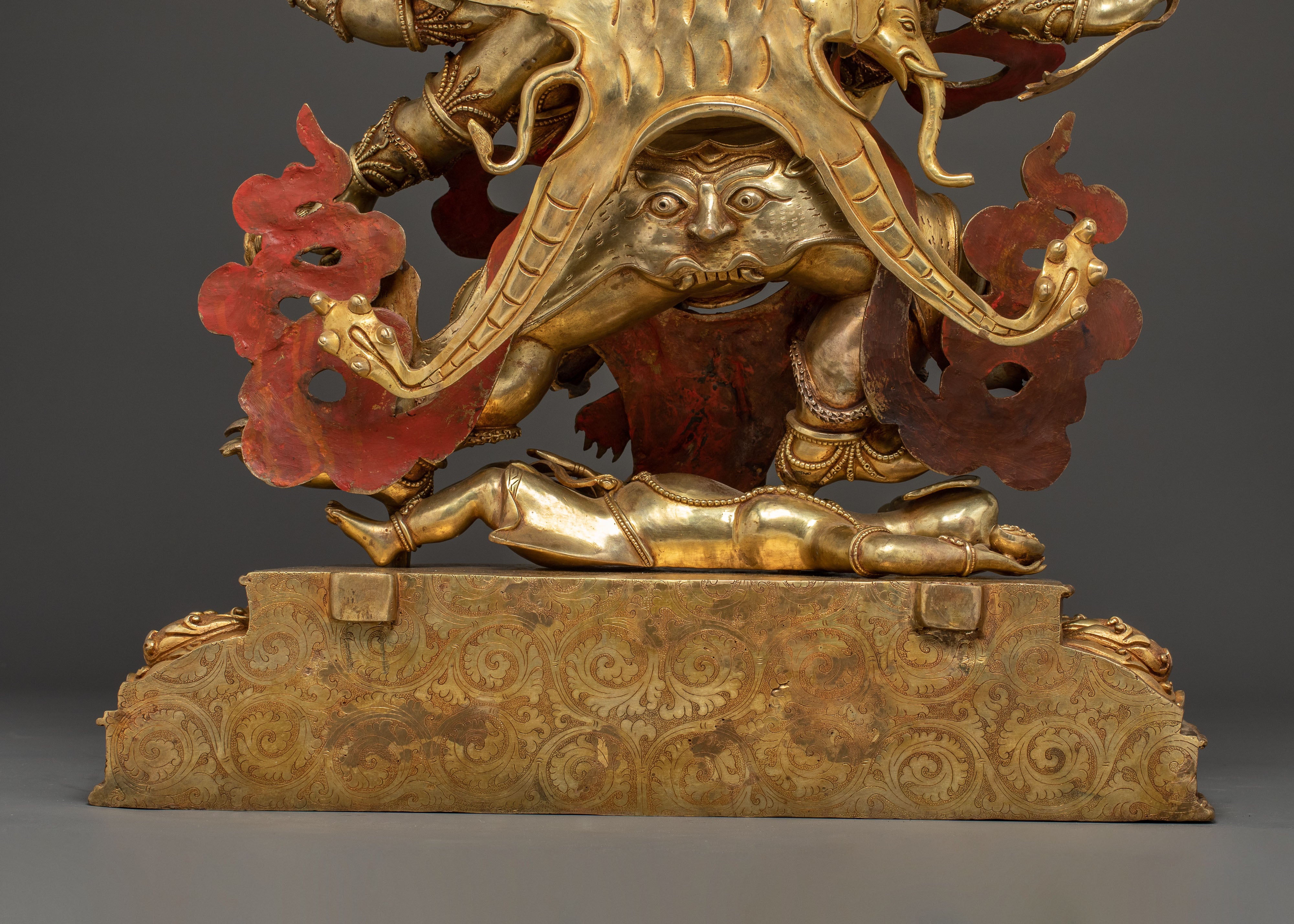 Statue of Wrathful Six-Armed Mahakala | Protector Deity of Dharma