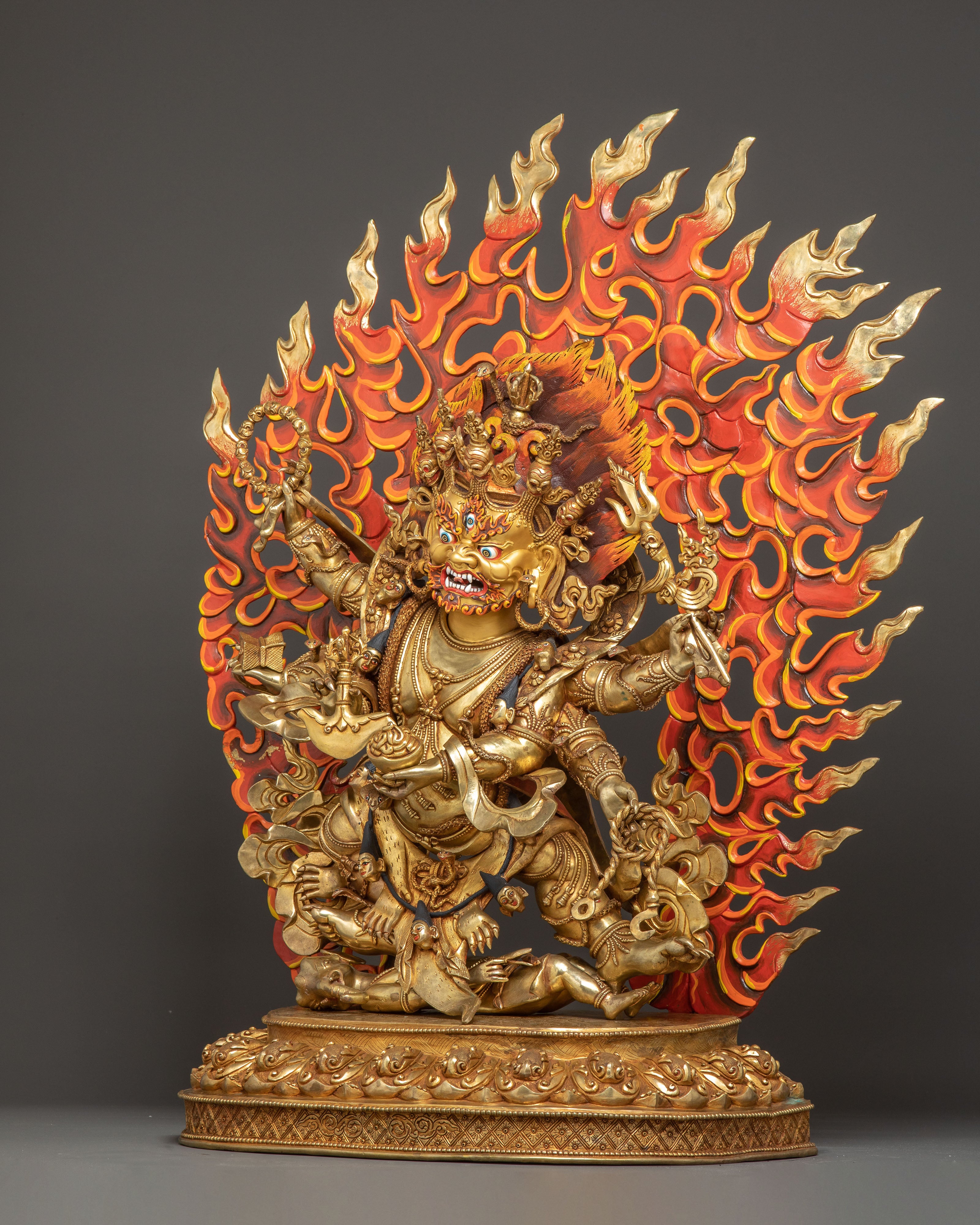Statue of Wrathful Six-Armed Mahakala | Protector Deity of Dharma