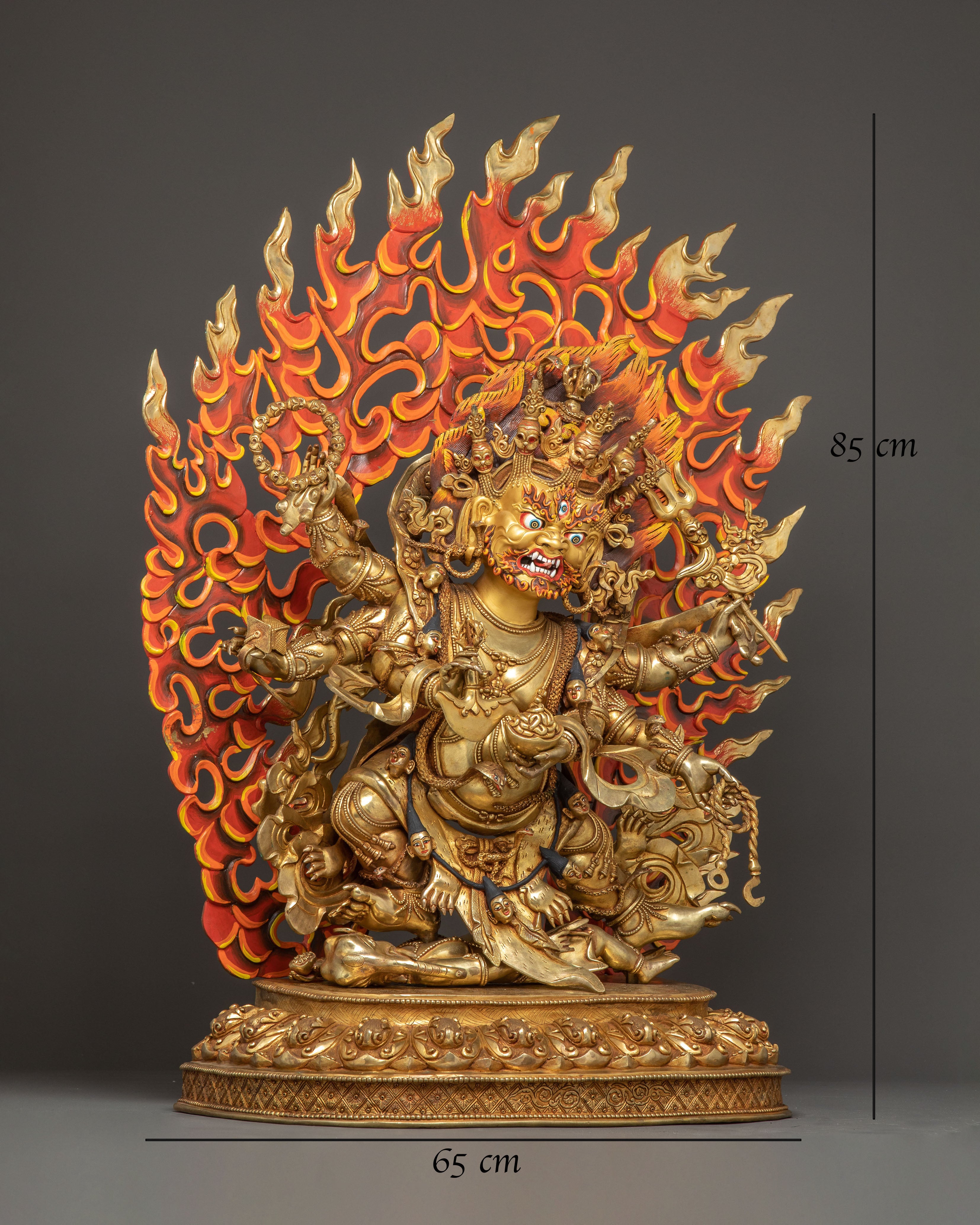 Statue of Wrathful Six-Armed Mahakala | Protector Deity of Dharma