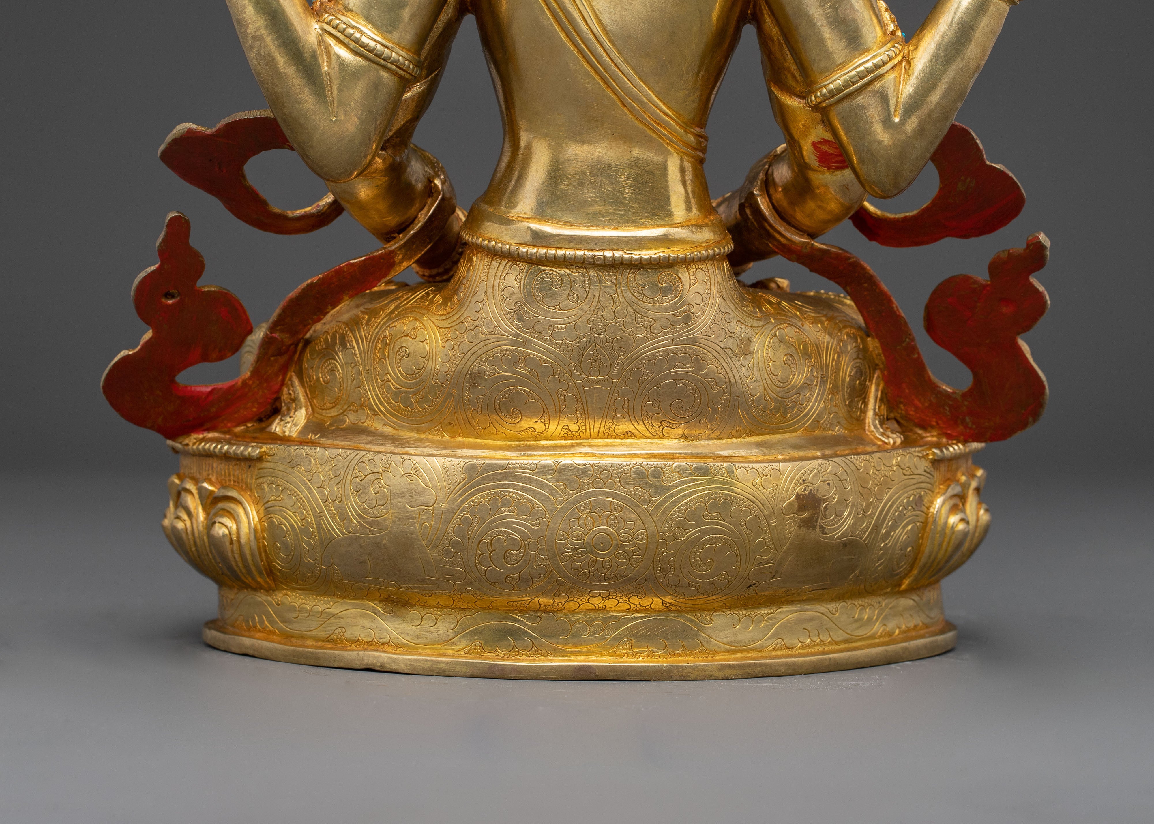 24K Gold Gilded Prajna Paramita Copper Statue
