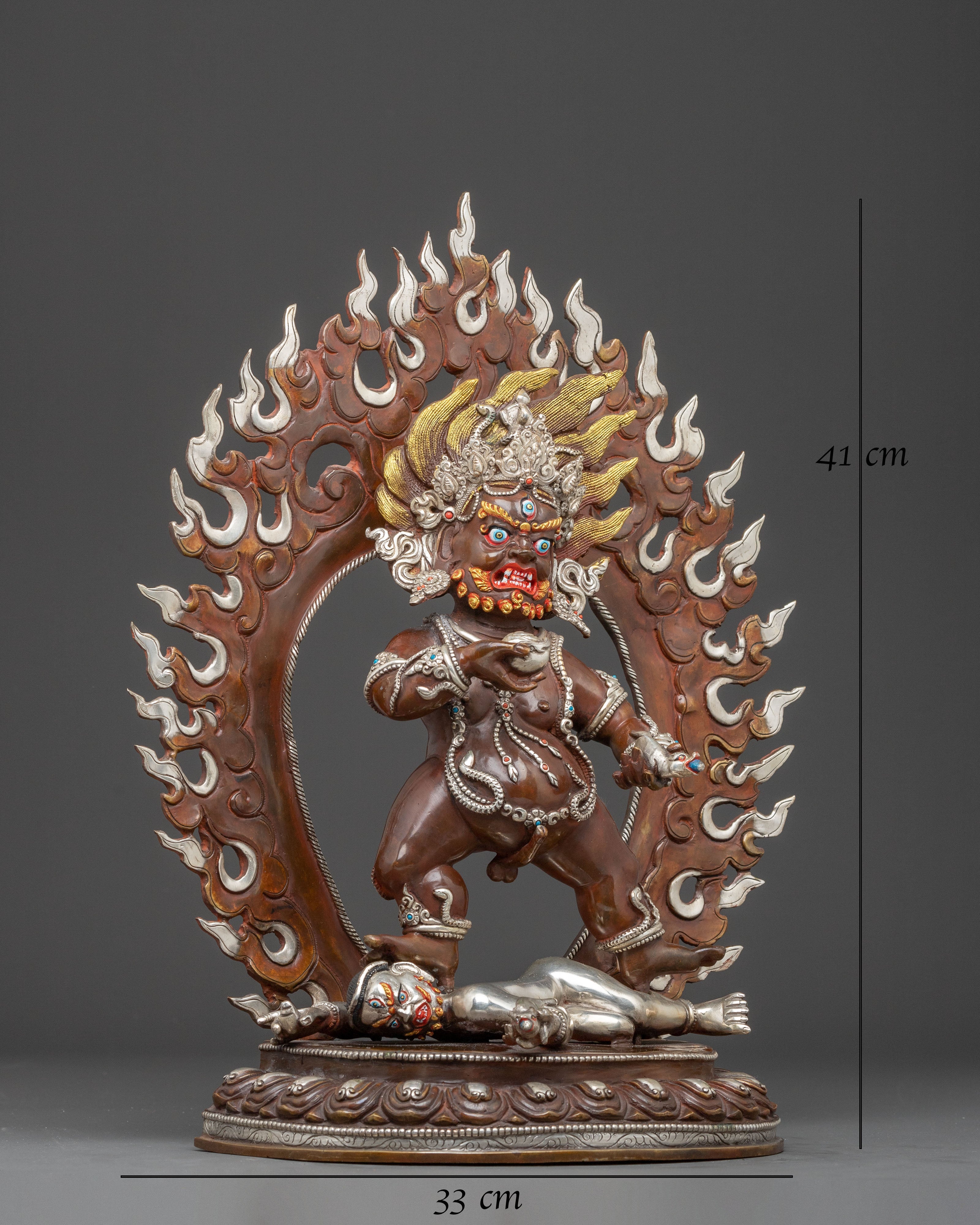 Black Dzambhala Copper Statue: Prosperity God